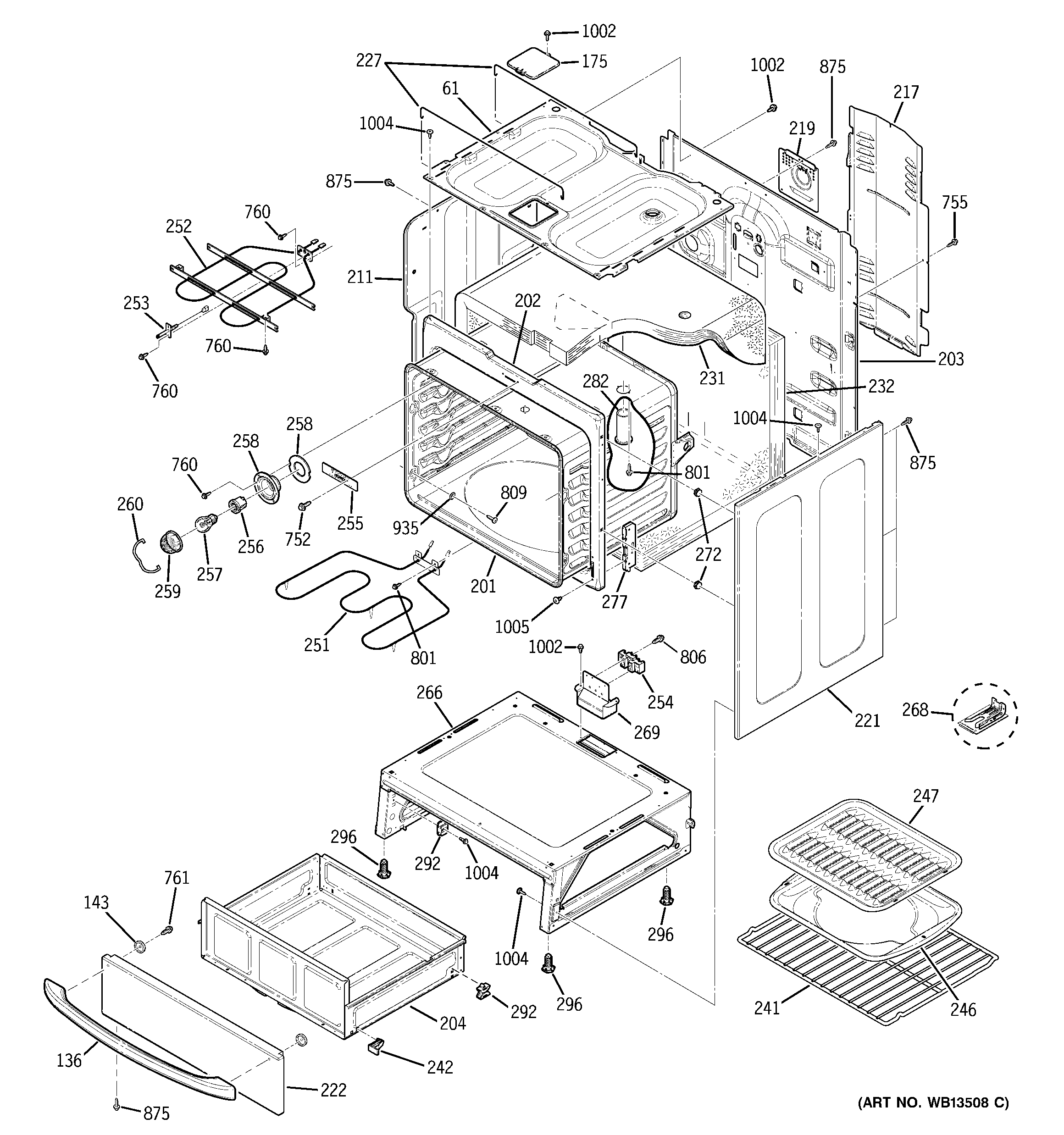 GE JBP35GJ2SS body parts diagram