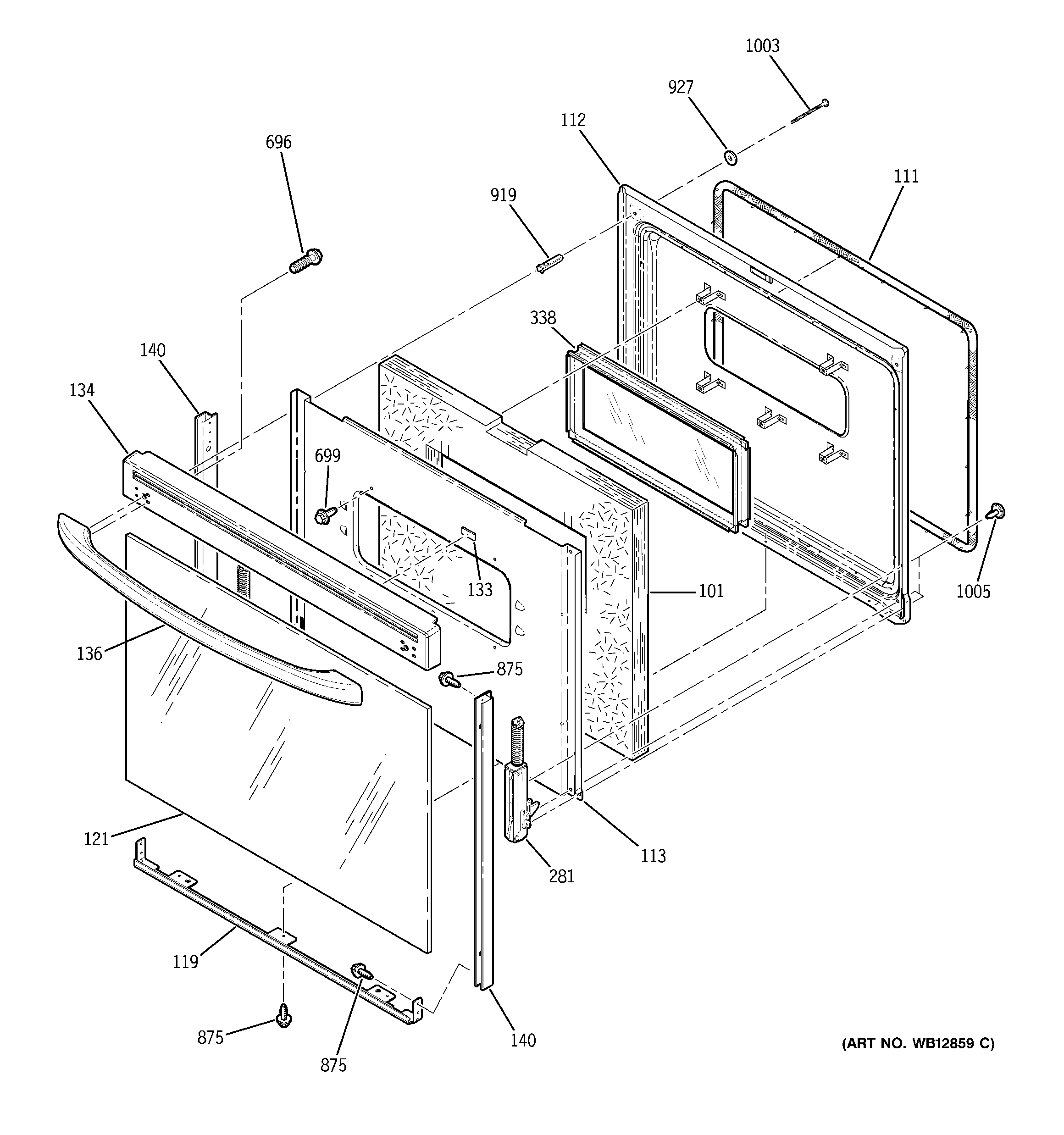 GE JBP64WH3WW door diagram