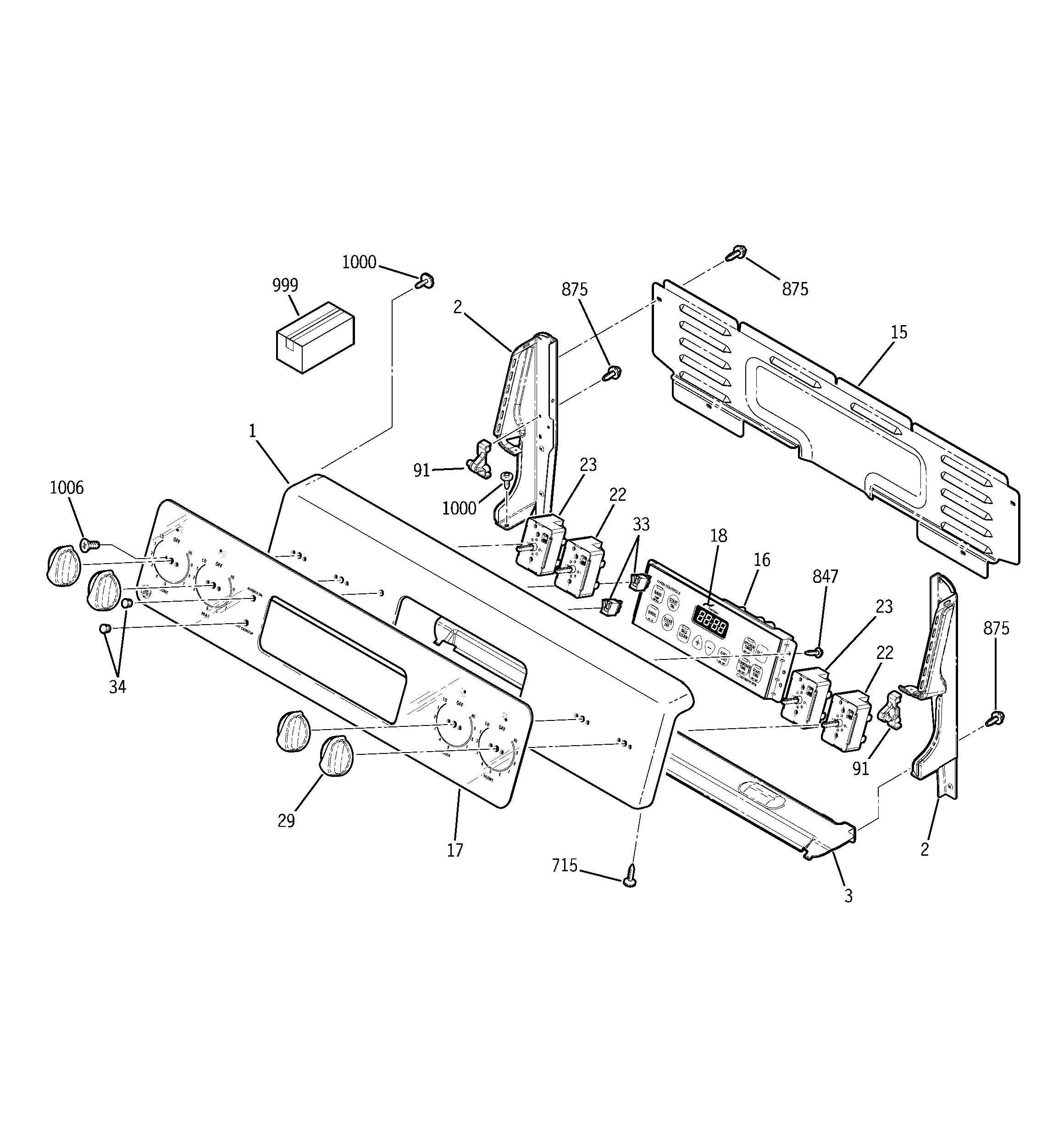 GE JBP64SH3SS control panel diagram
