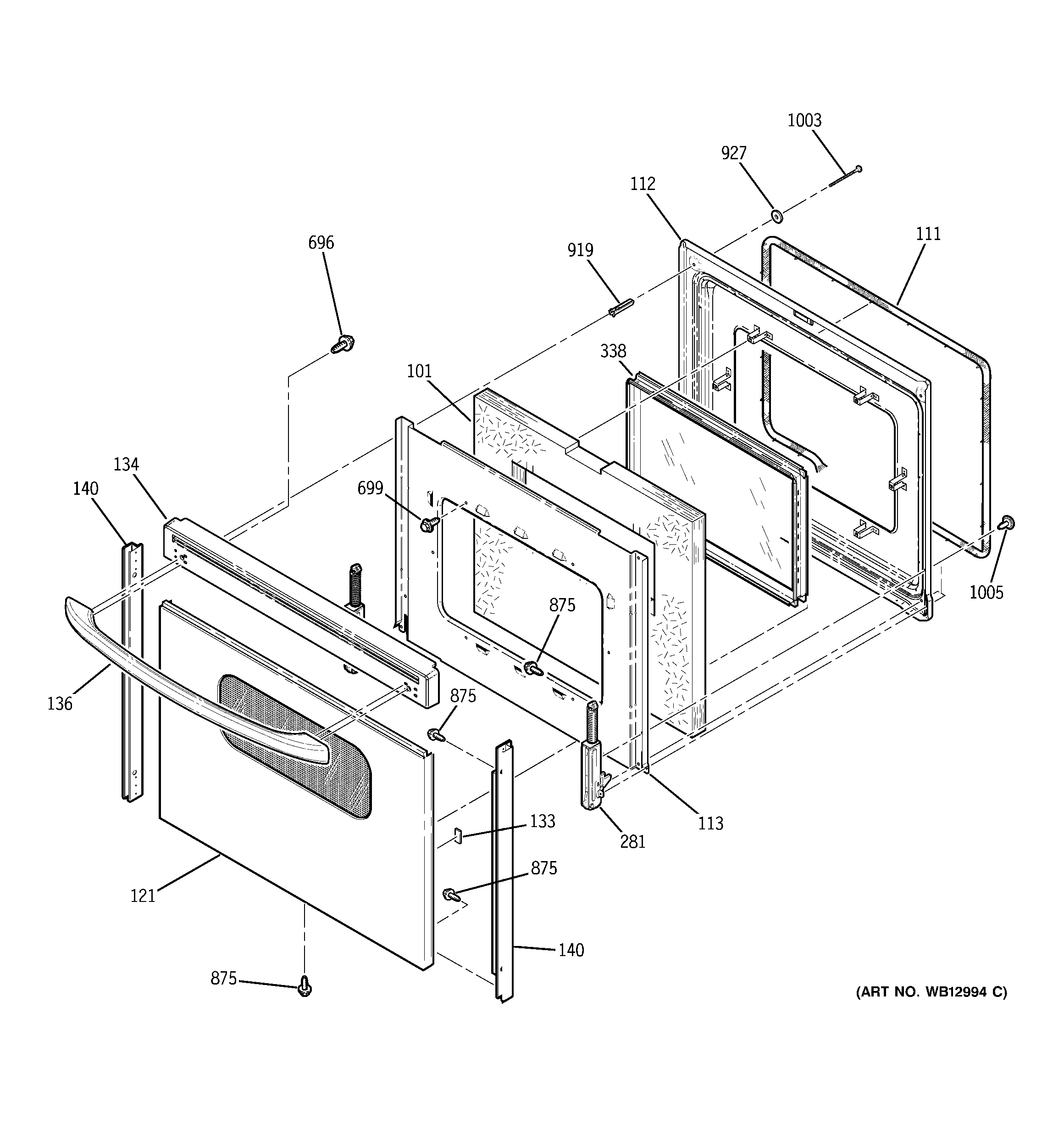 GE JBP64SH3SS door diagram