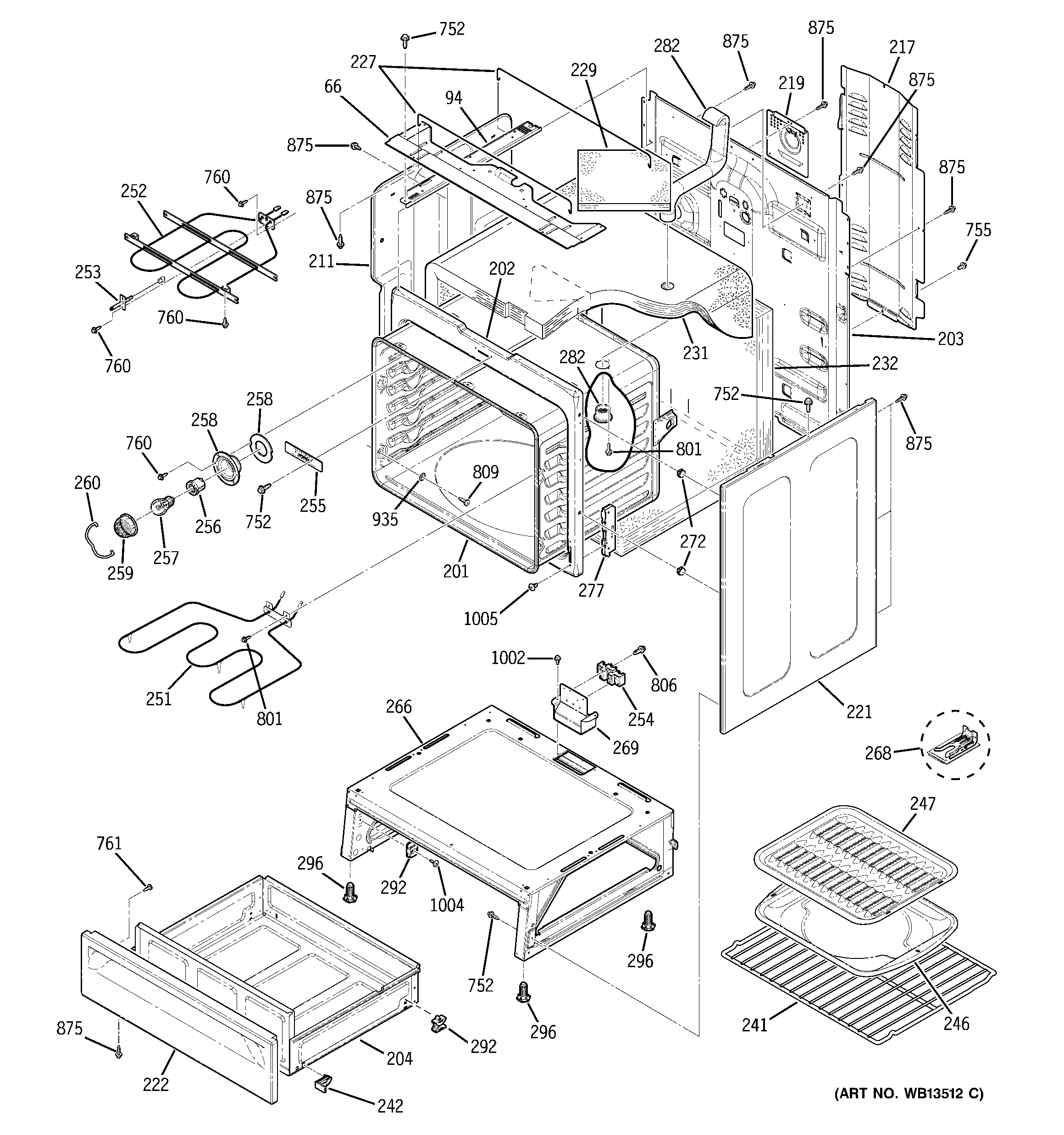 GE JBP66EH2BB body parts diagram