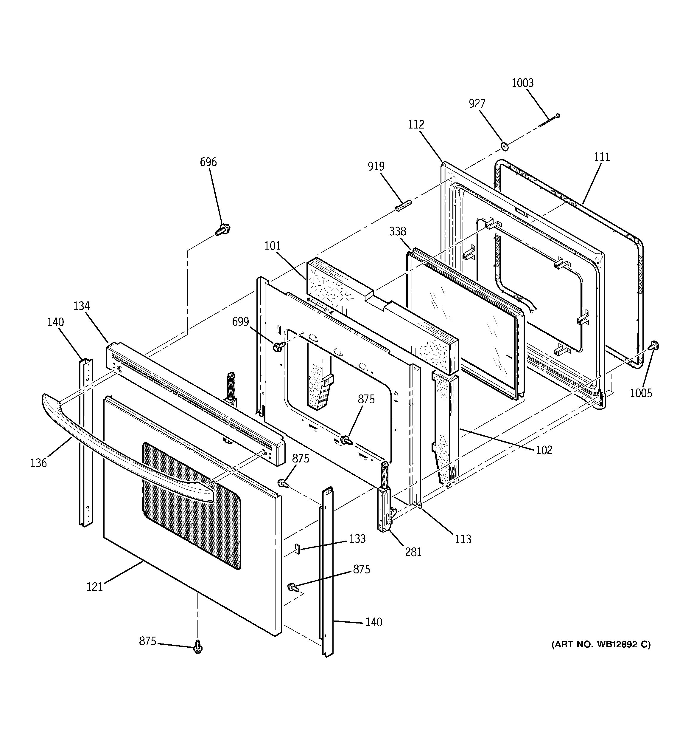 GE JBP66SH3SS door diagram