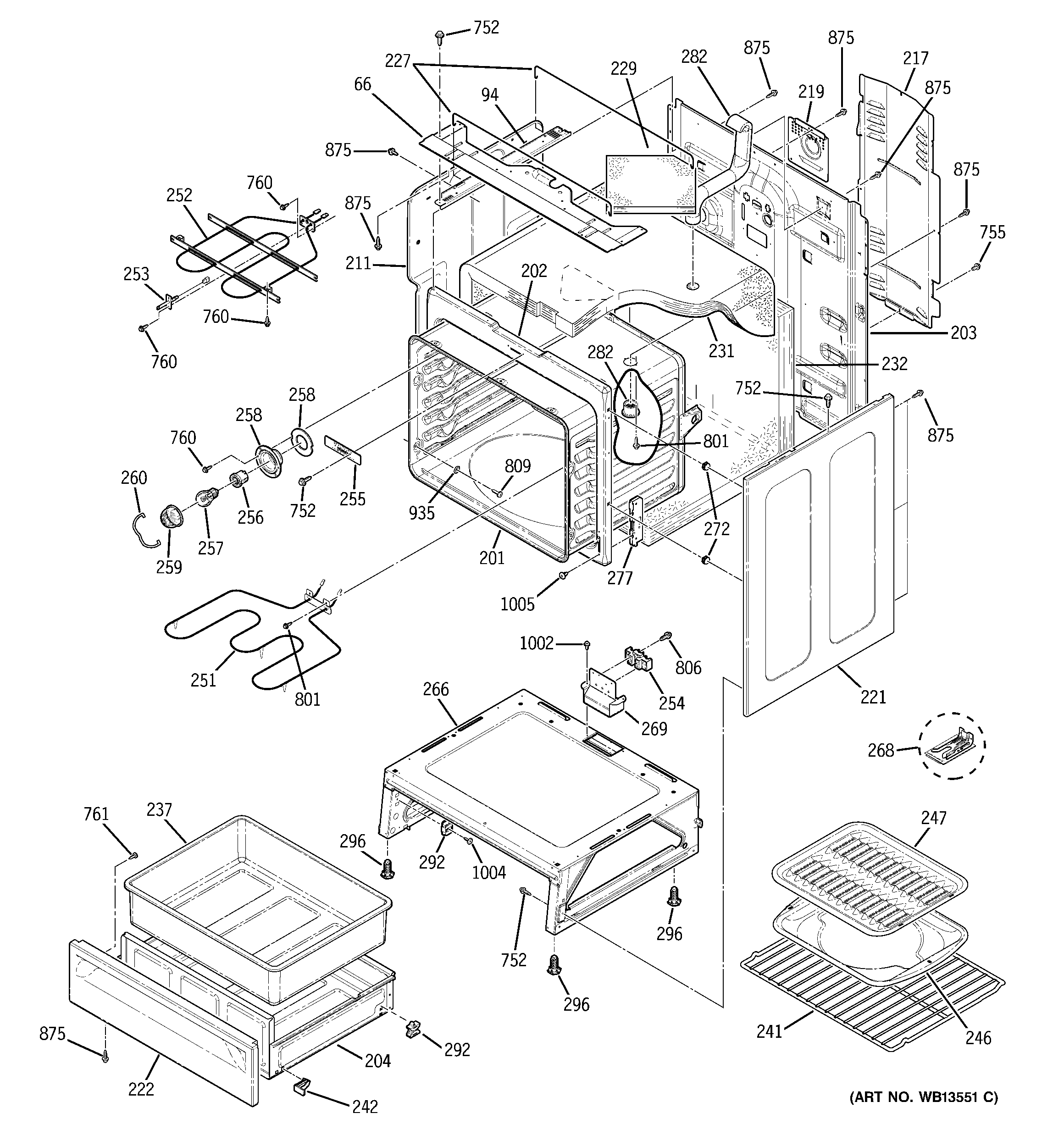GE EER3000H02TW body parts diagram