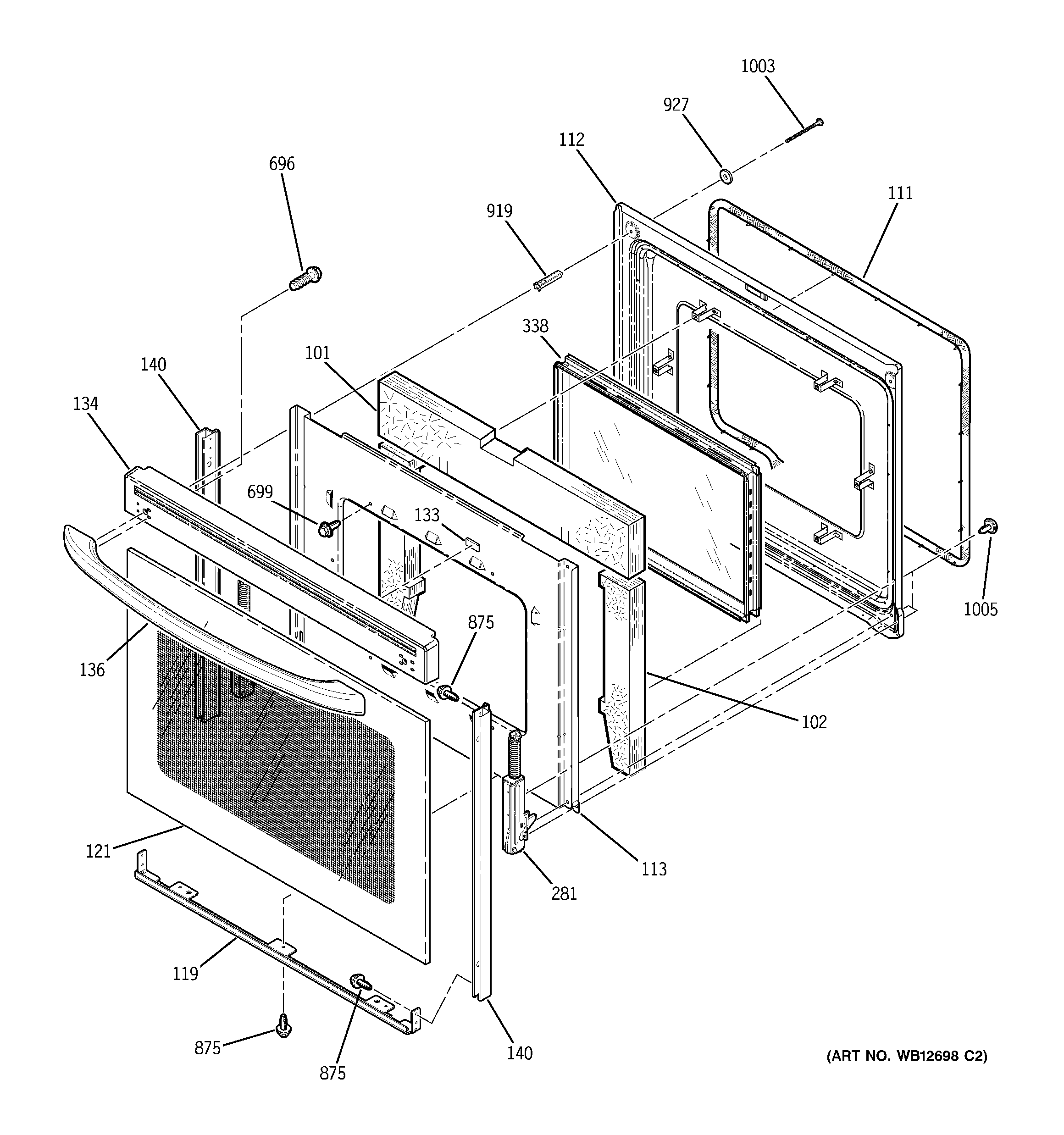 GE EER3000H02TW door diagram