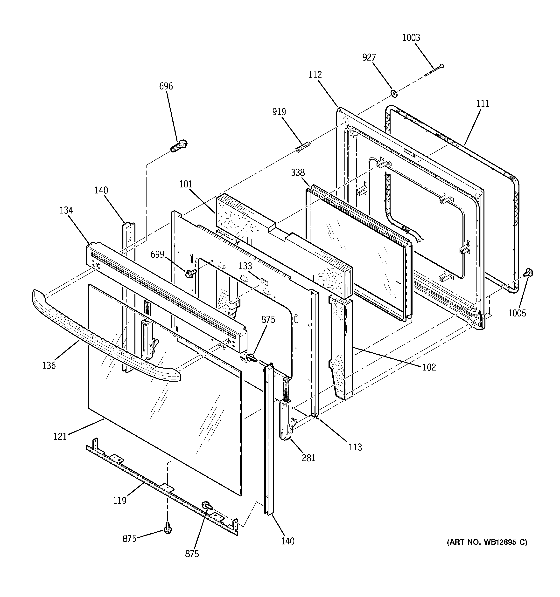 GE EER3002H01CC door diagram