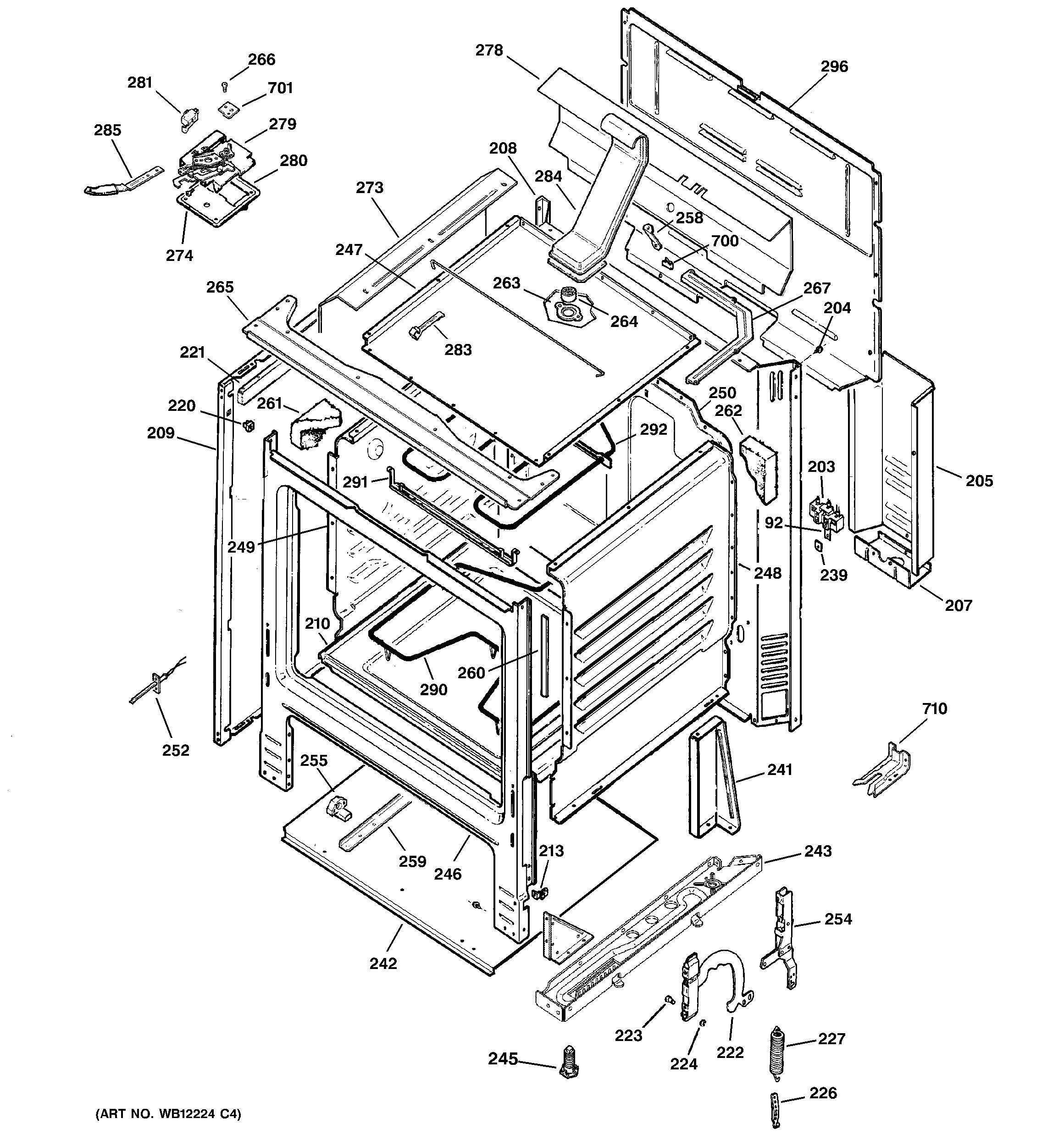 GE JBP60BH2WH body parts diagram
