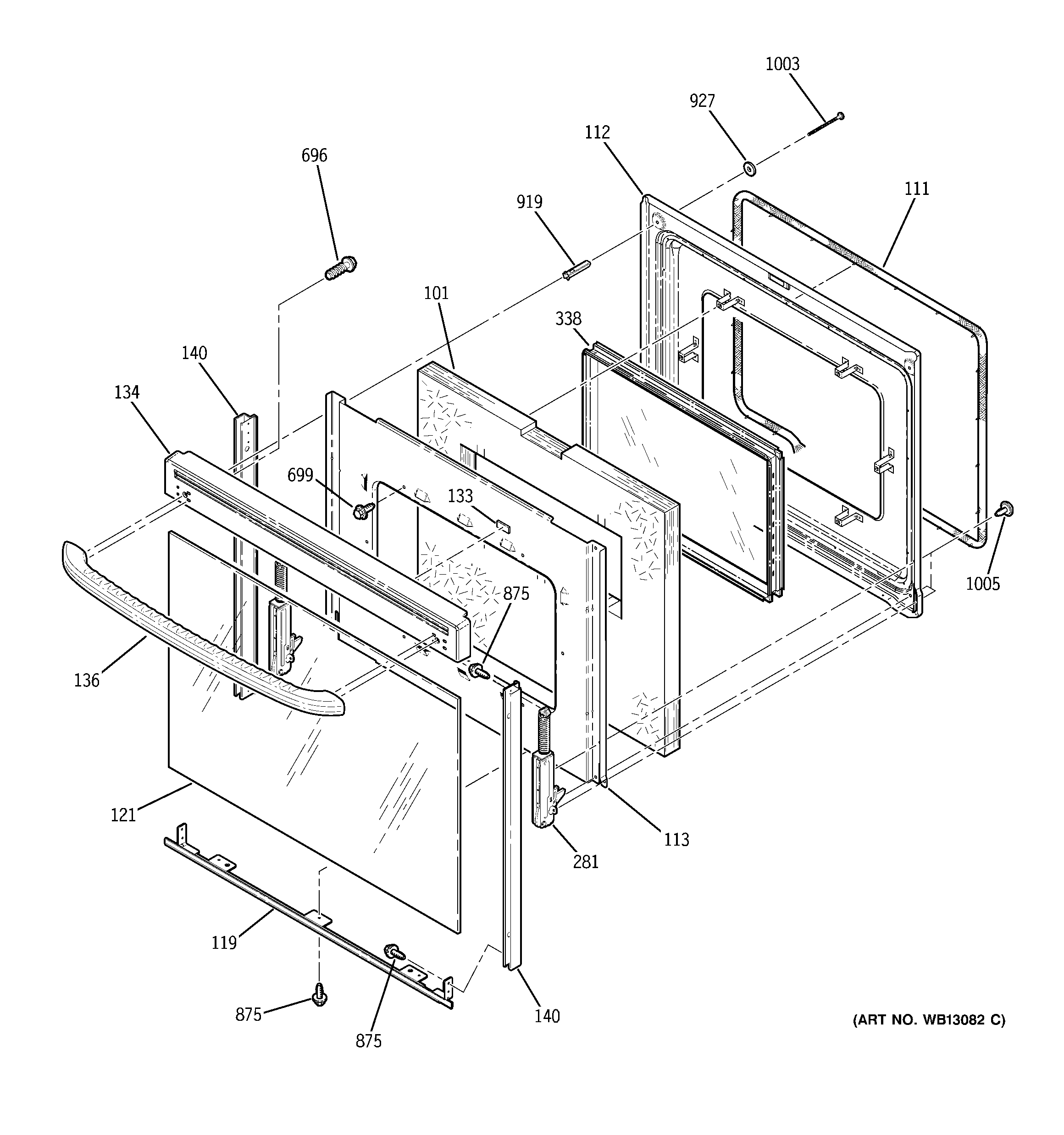 GE JBP67GH3WW door diagram