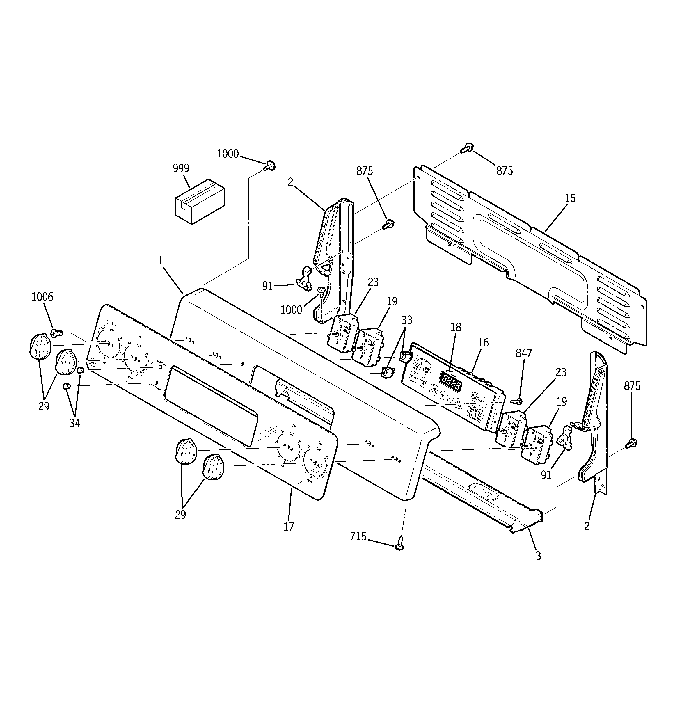 GE JBP68SH3SS control panel diagram