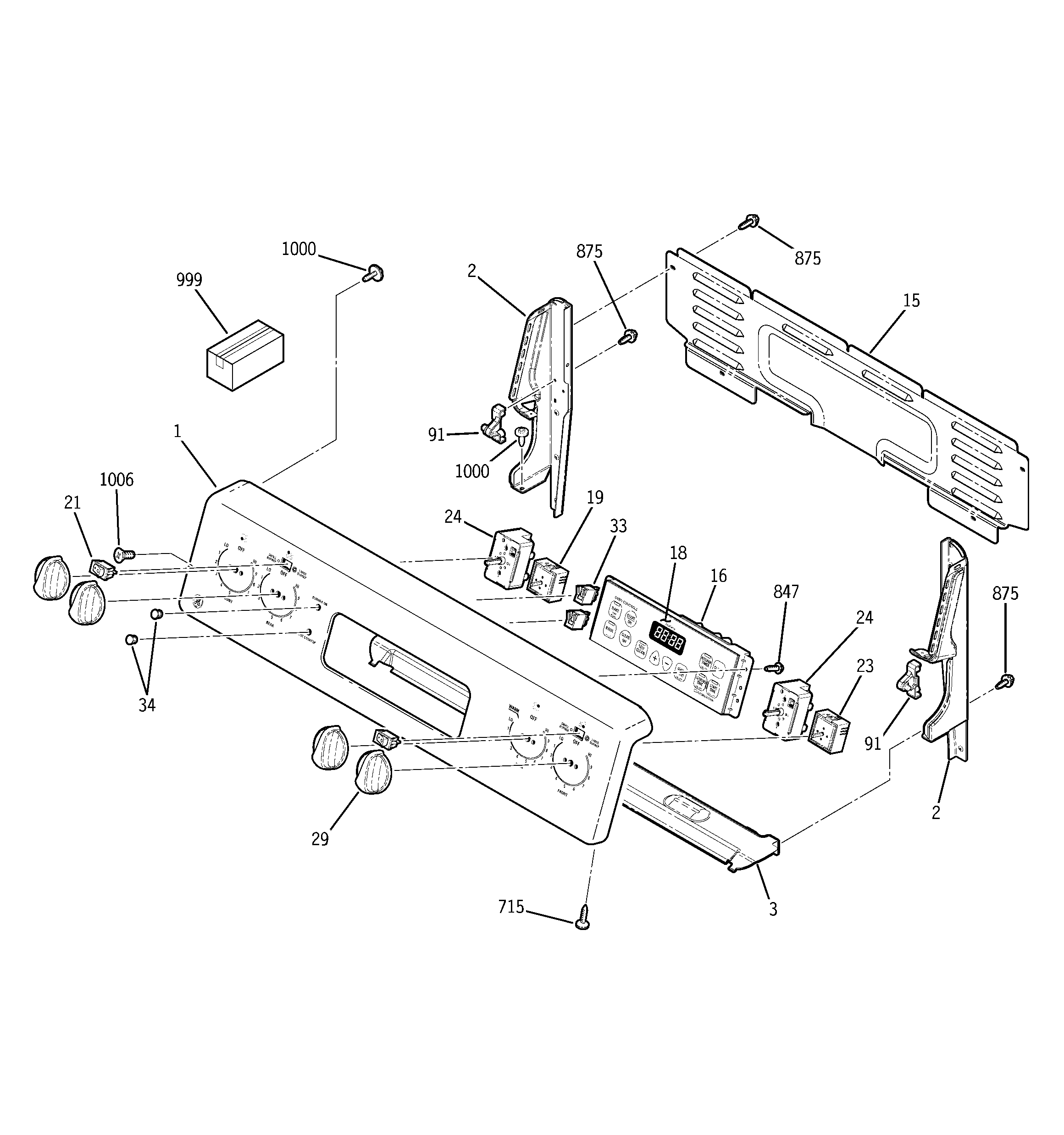 GE JBP78DH3WW control panel diagram