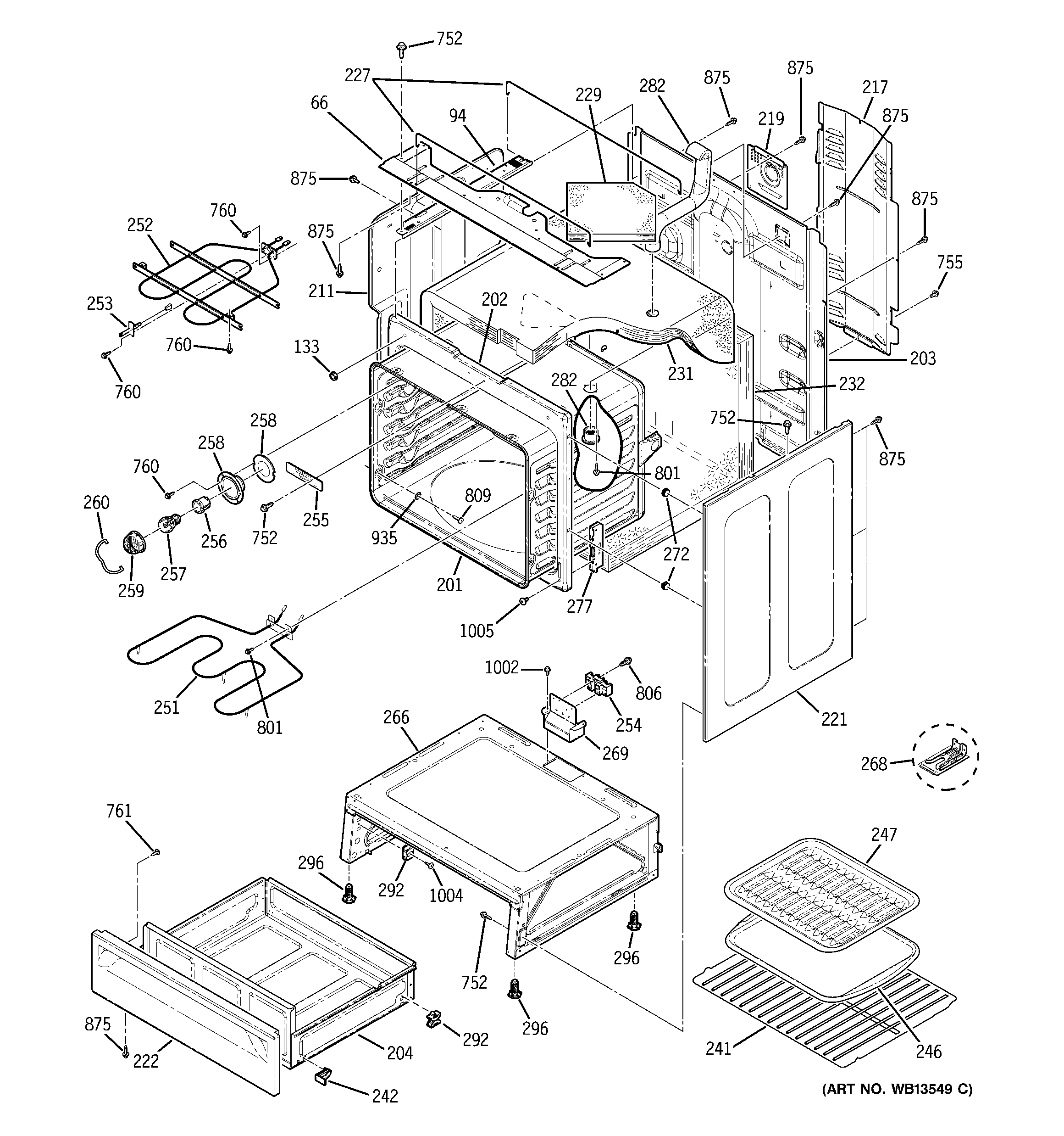 GE JBP78DH3WW body parts diagram