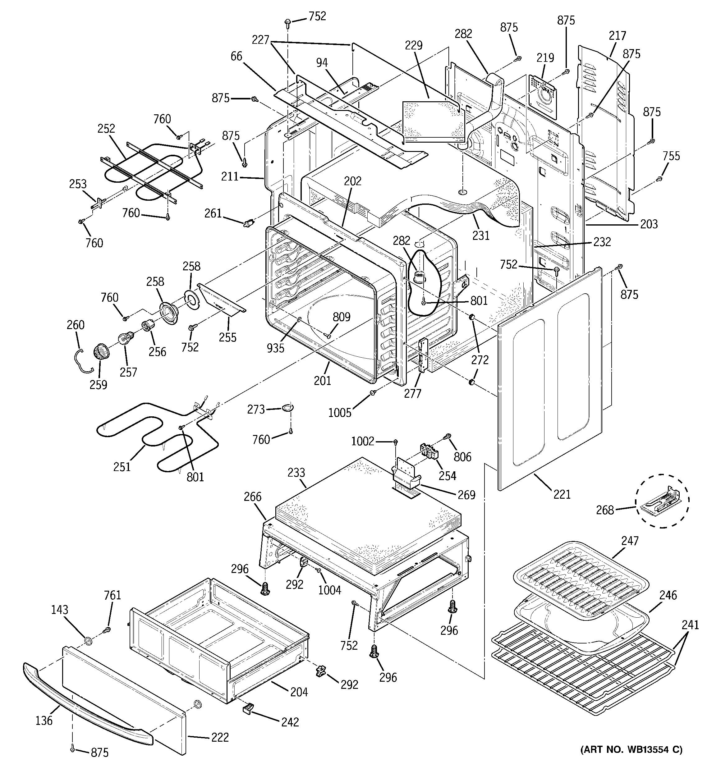 GE JBP84SH3SS body parts diagram