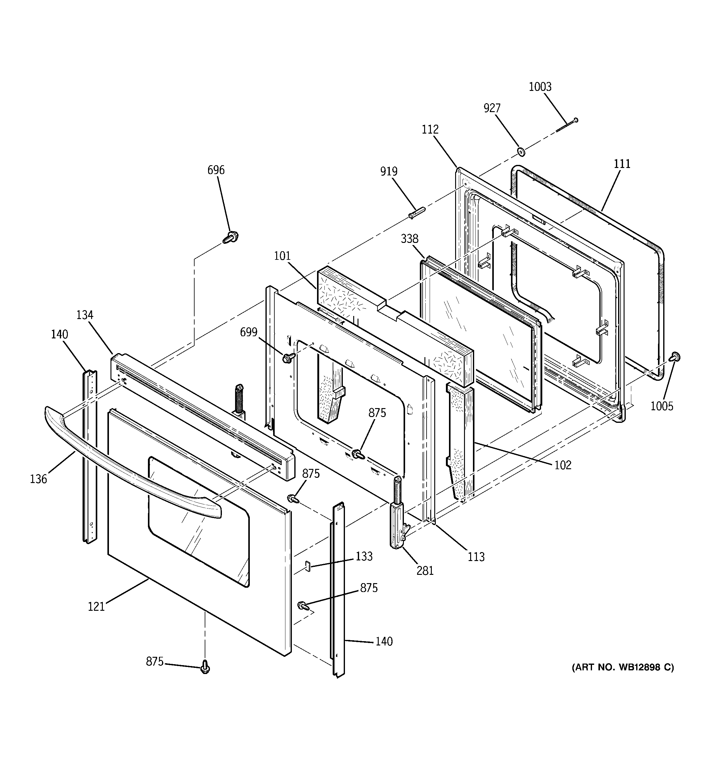 GE JBP84SH3SS door diagram