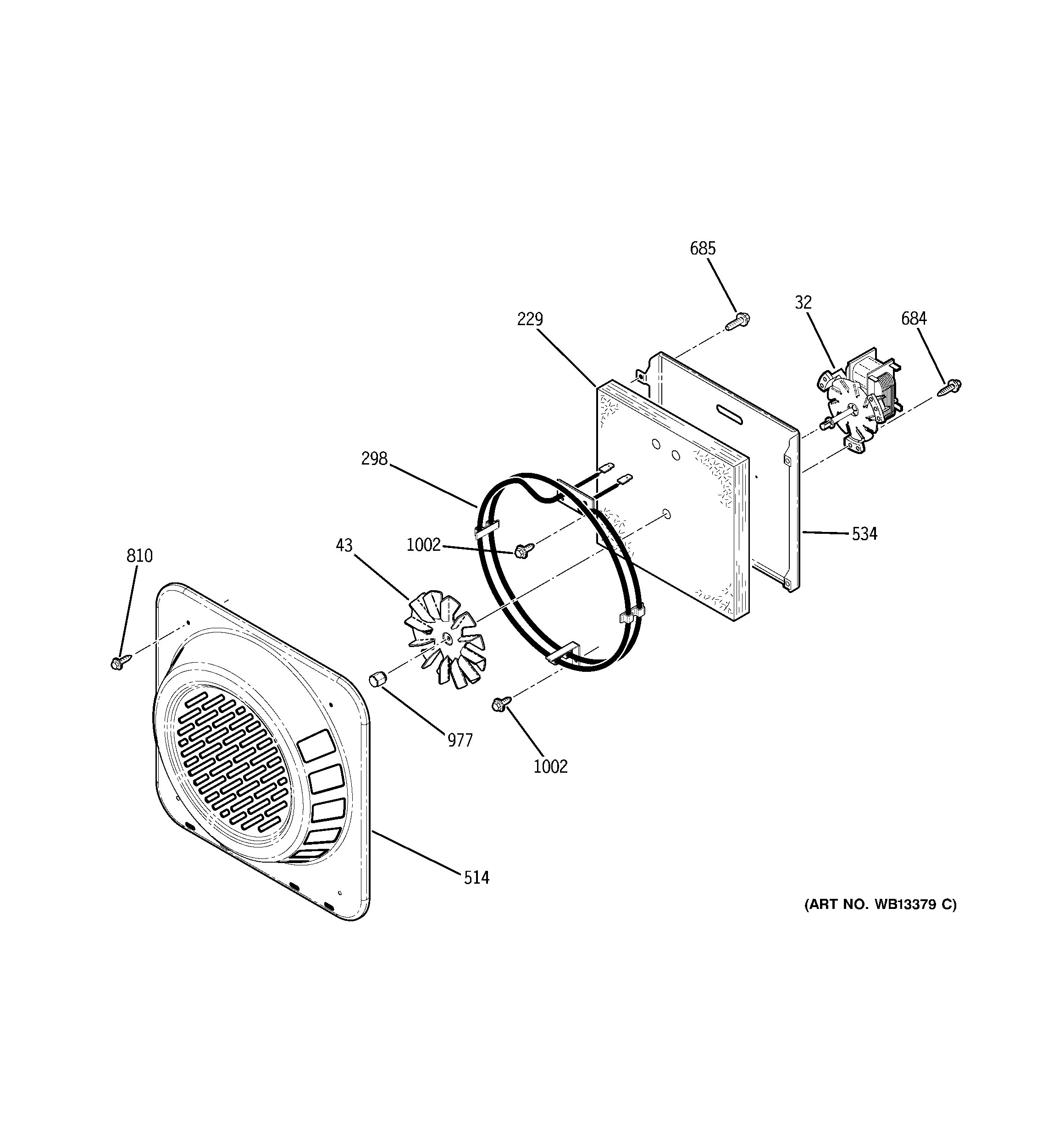 GE JBP84SH3SS convection fan diagram