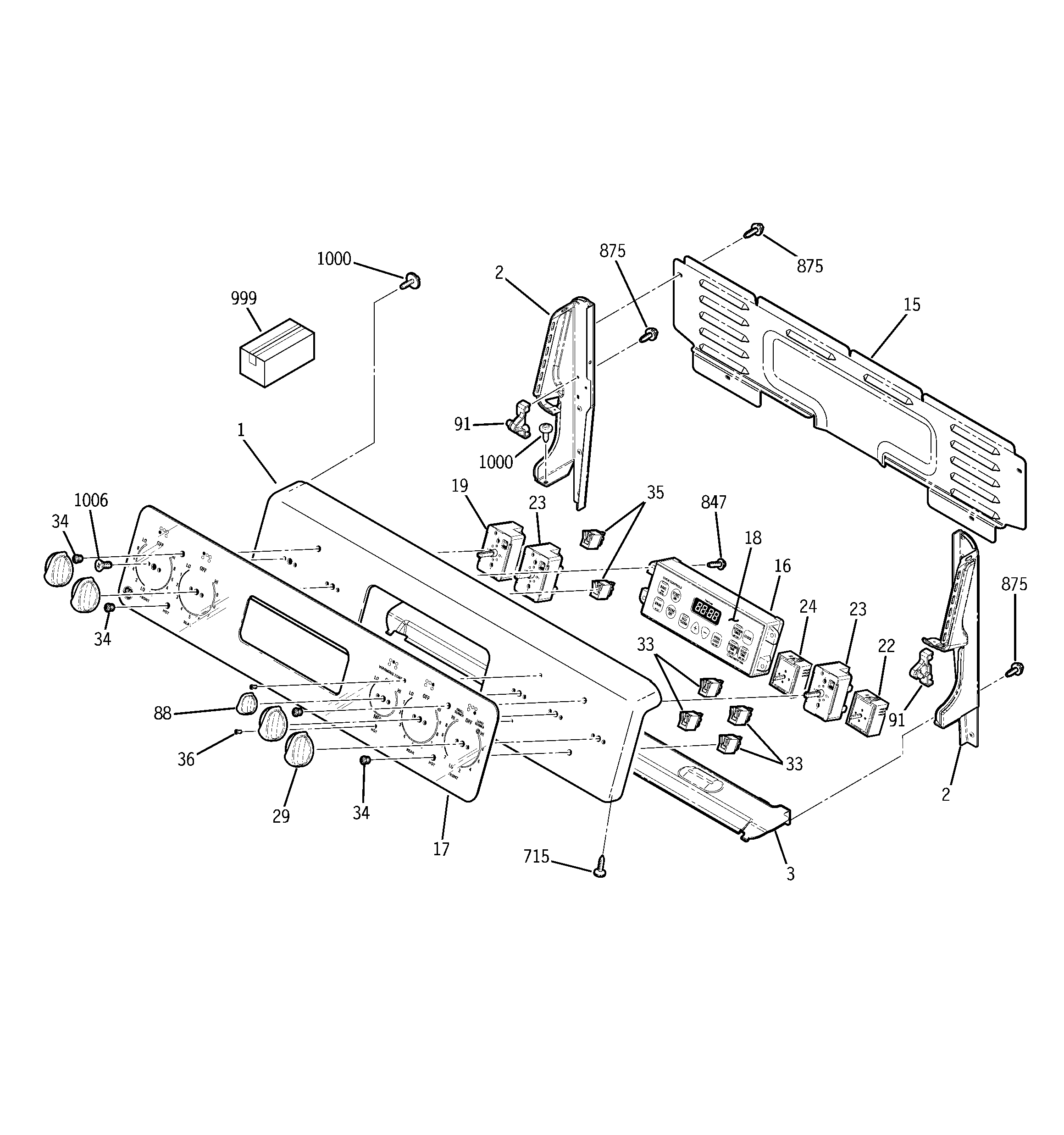 GE JBP99SH3SS control panel diagram