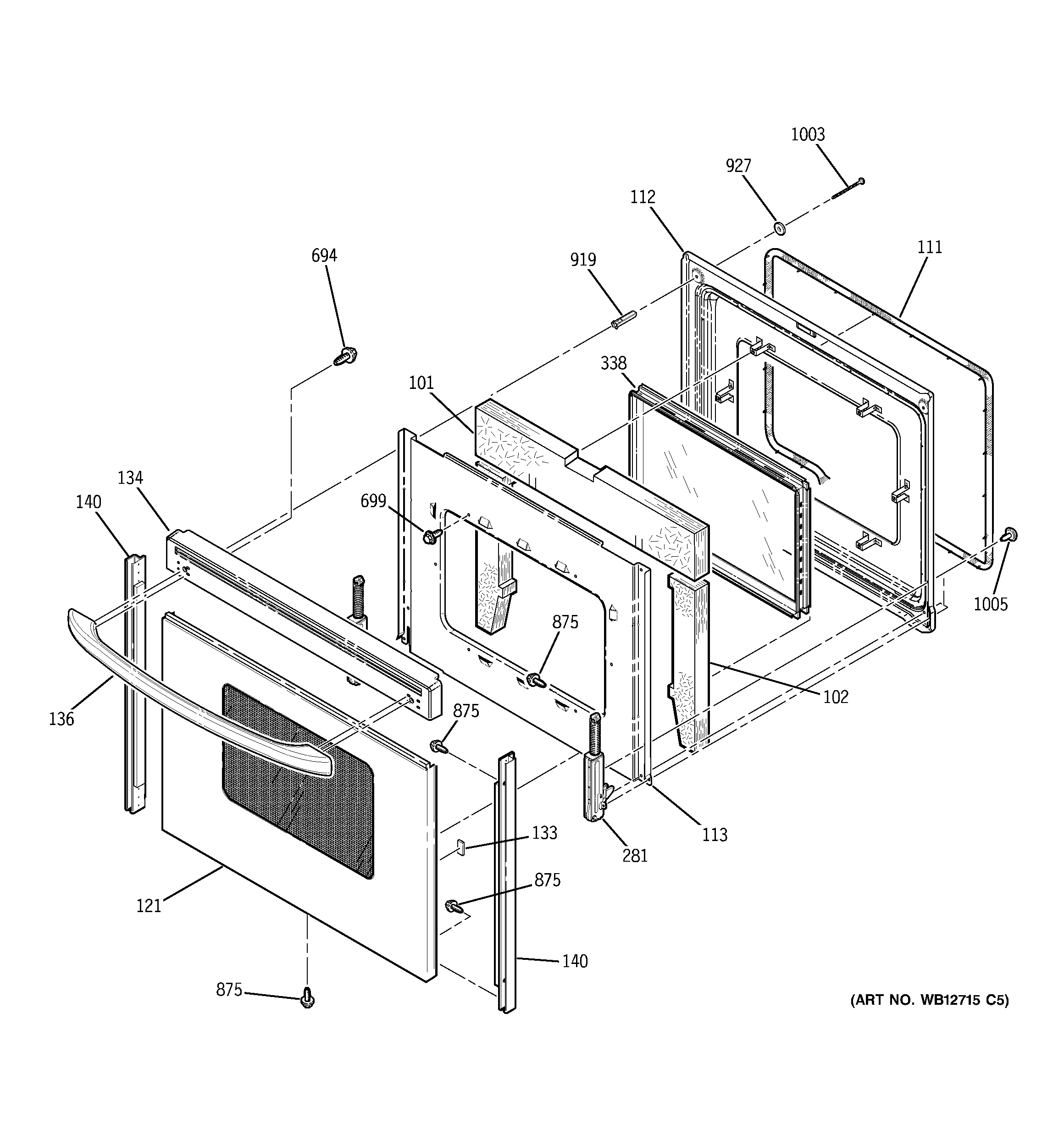 GE JBP99SH3SS door diagram