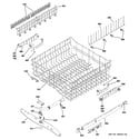 GE PDW8400J10BB upper rack assembly diagram