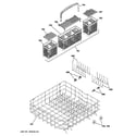 GE PDW8400J10BB lower rack assembly diagram