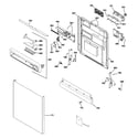 GE PDW8510J10BB escutcheon & door assembly diagram