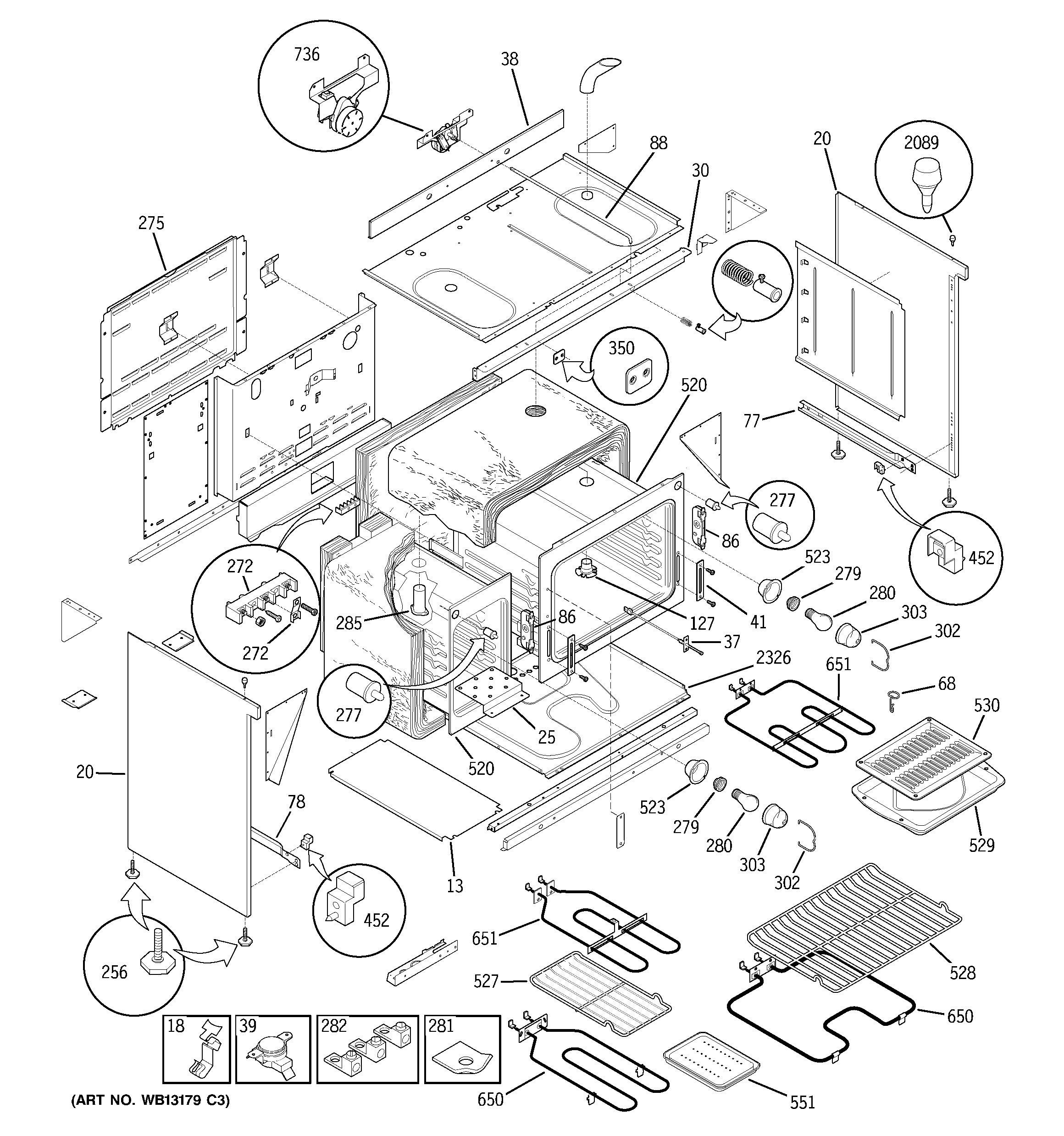 GE JCP67F2WW body parts diagram