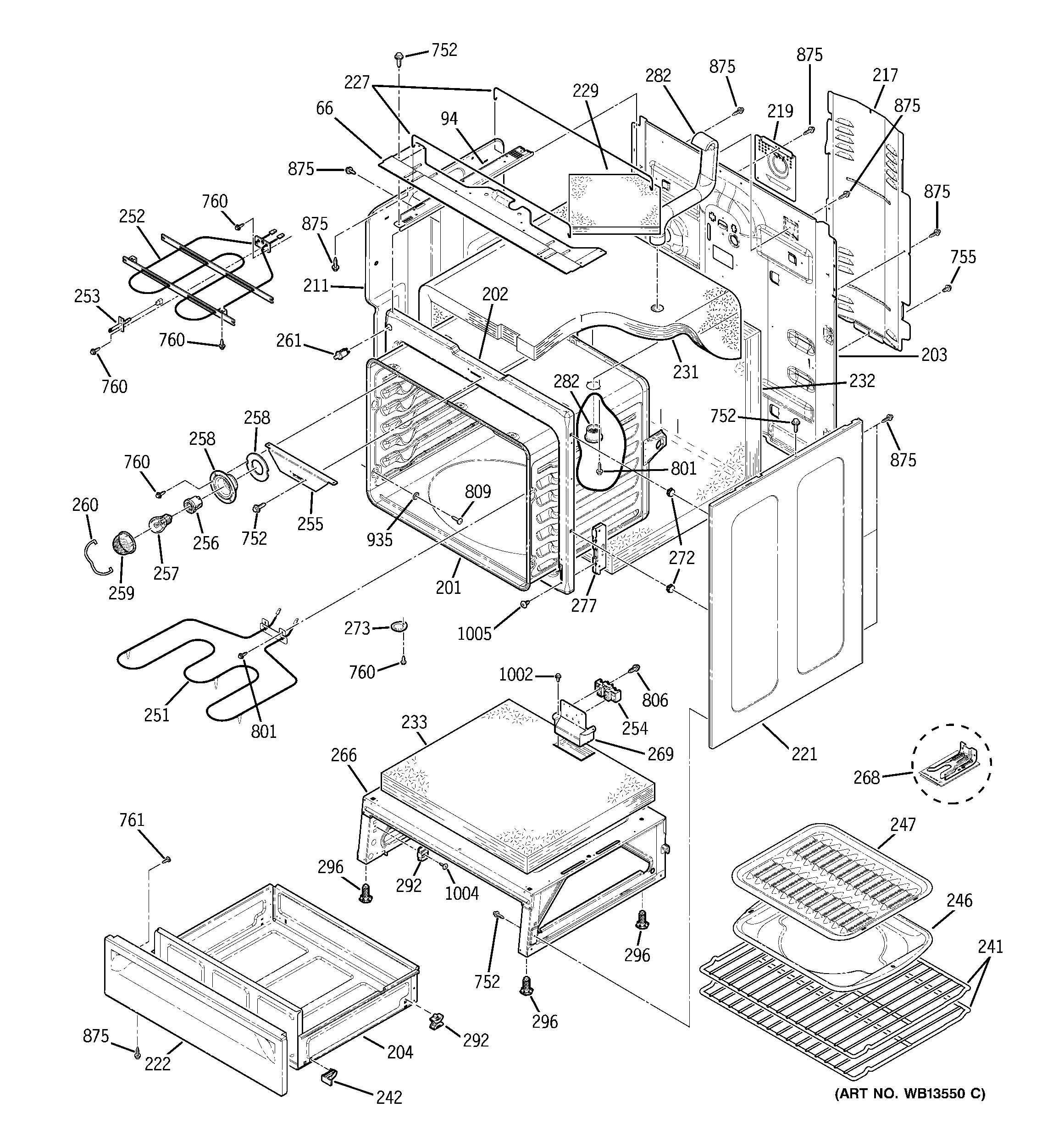 GE JBP84WH3WW body parts diagram