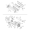 GE DWSR483EB3CC backsplash, blower & motor assembly diagram