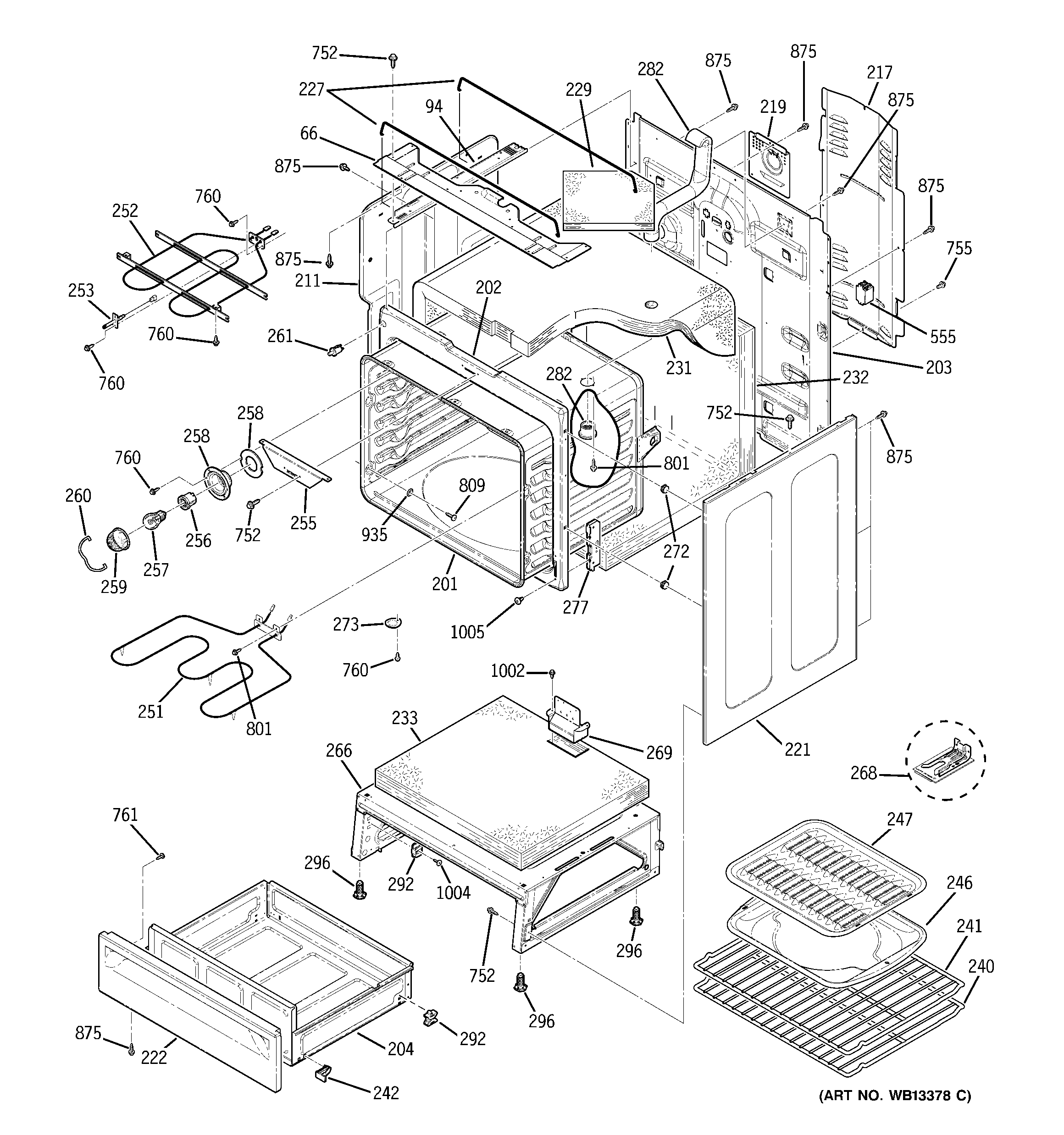 GE ECBP85WJ2WW body parts diagram