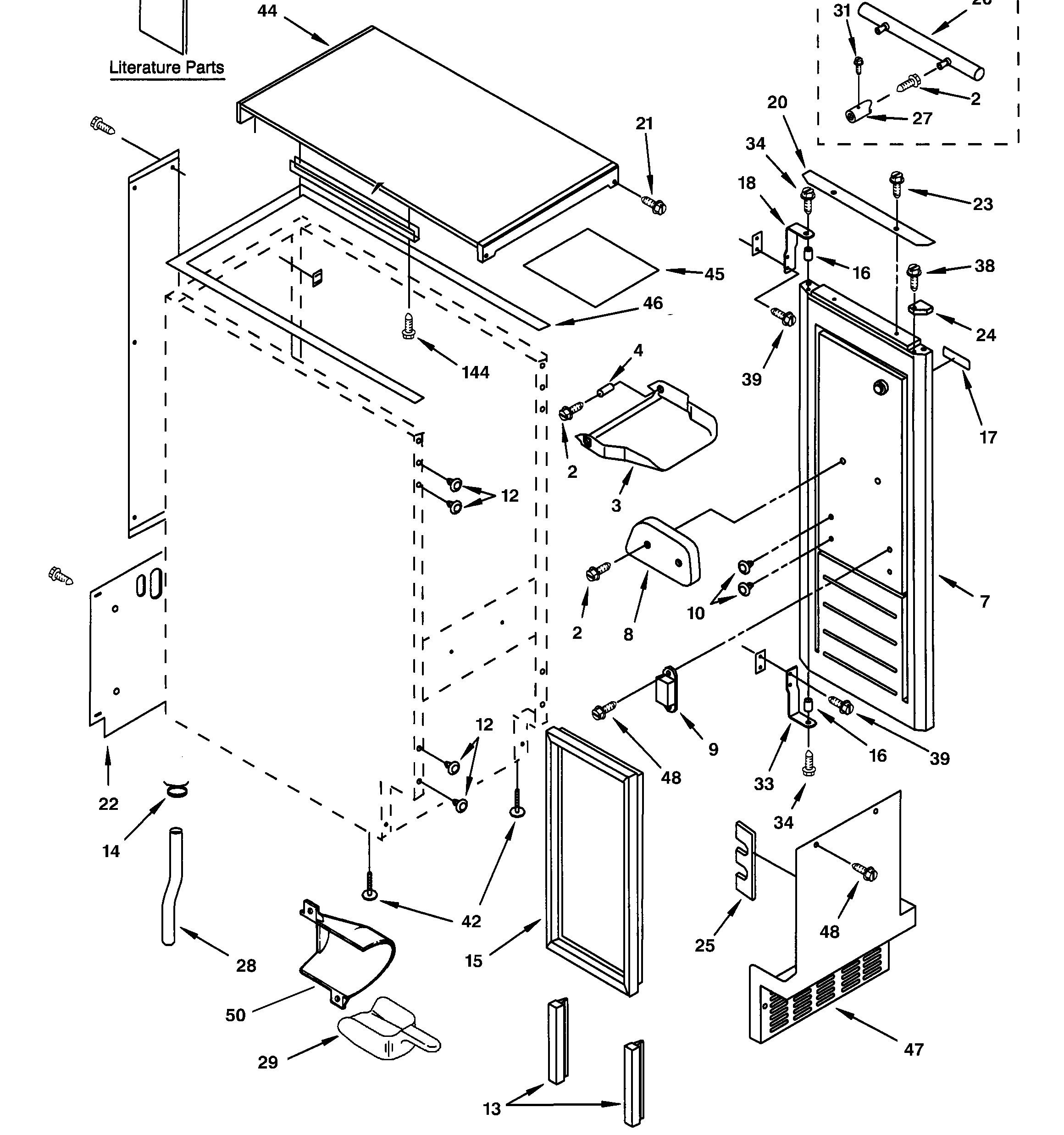 GE ZDIS15CHSS cabinet, liner & door parts diagram