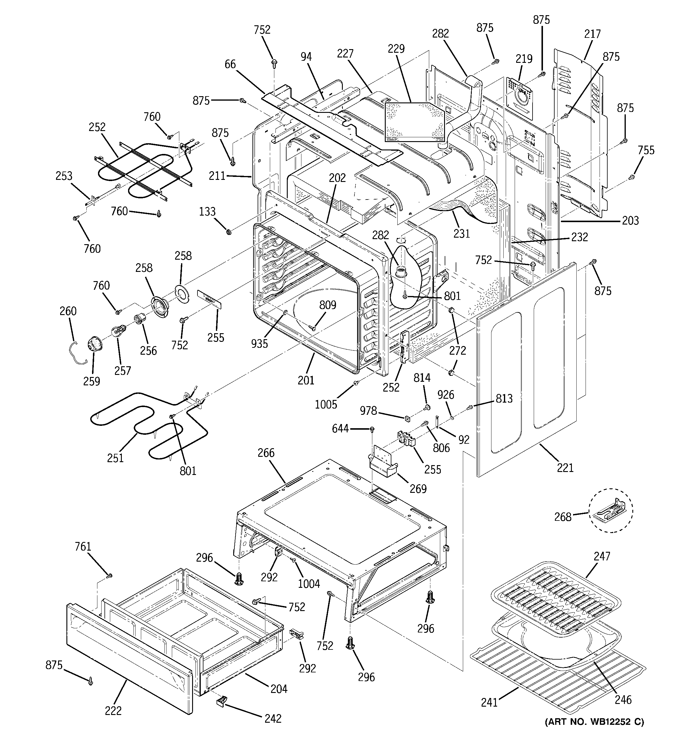 GE JBP69CD1CC body parts diagram