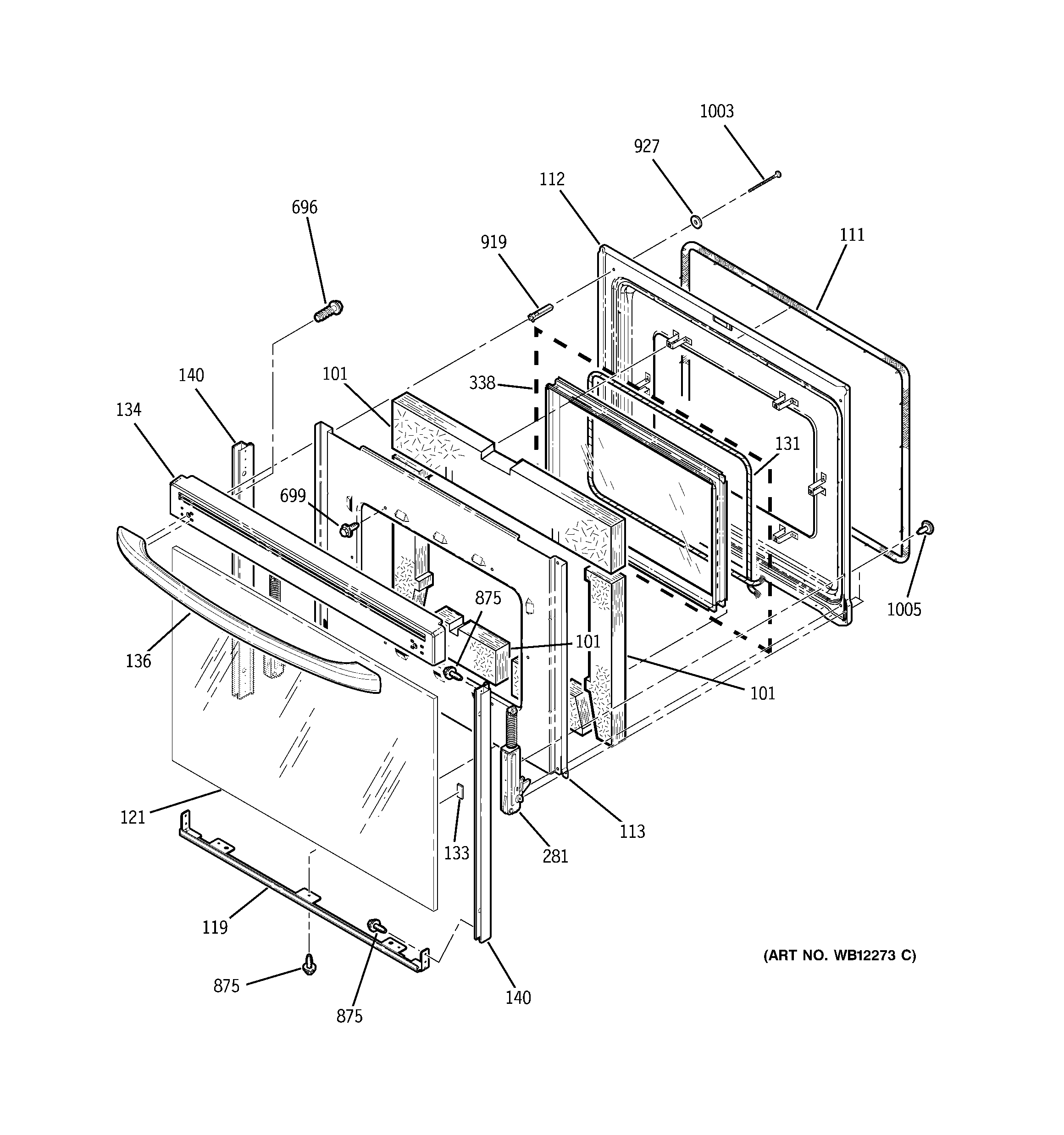 GE JBP69CD1CC door diagram