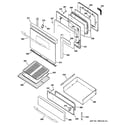 GE JGB916CEK2CC door & drawer parts diagram