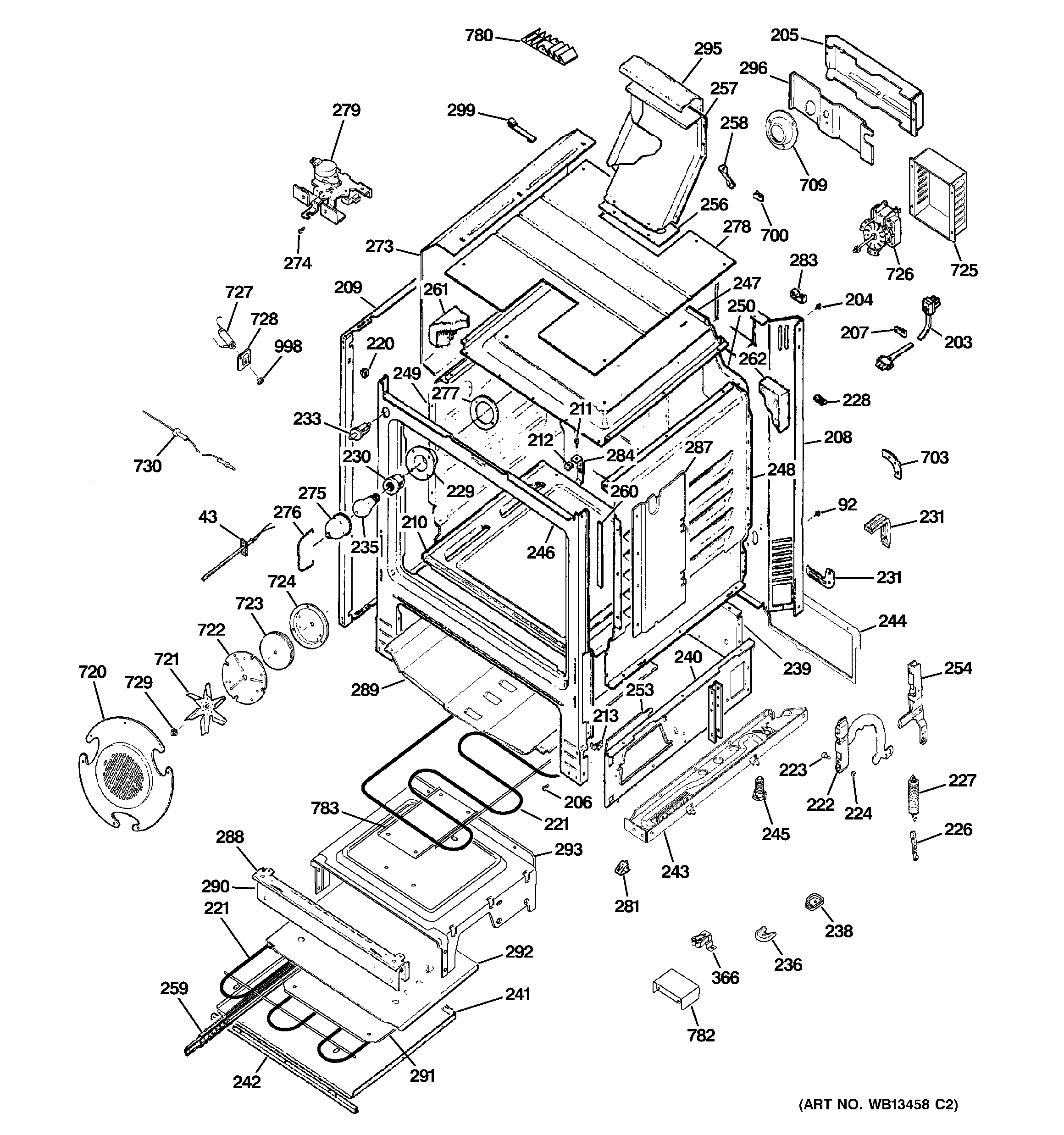GE JGB918SEK2SS body parts diagram