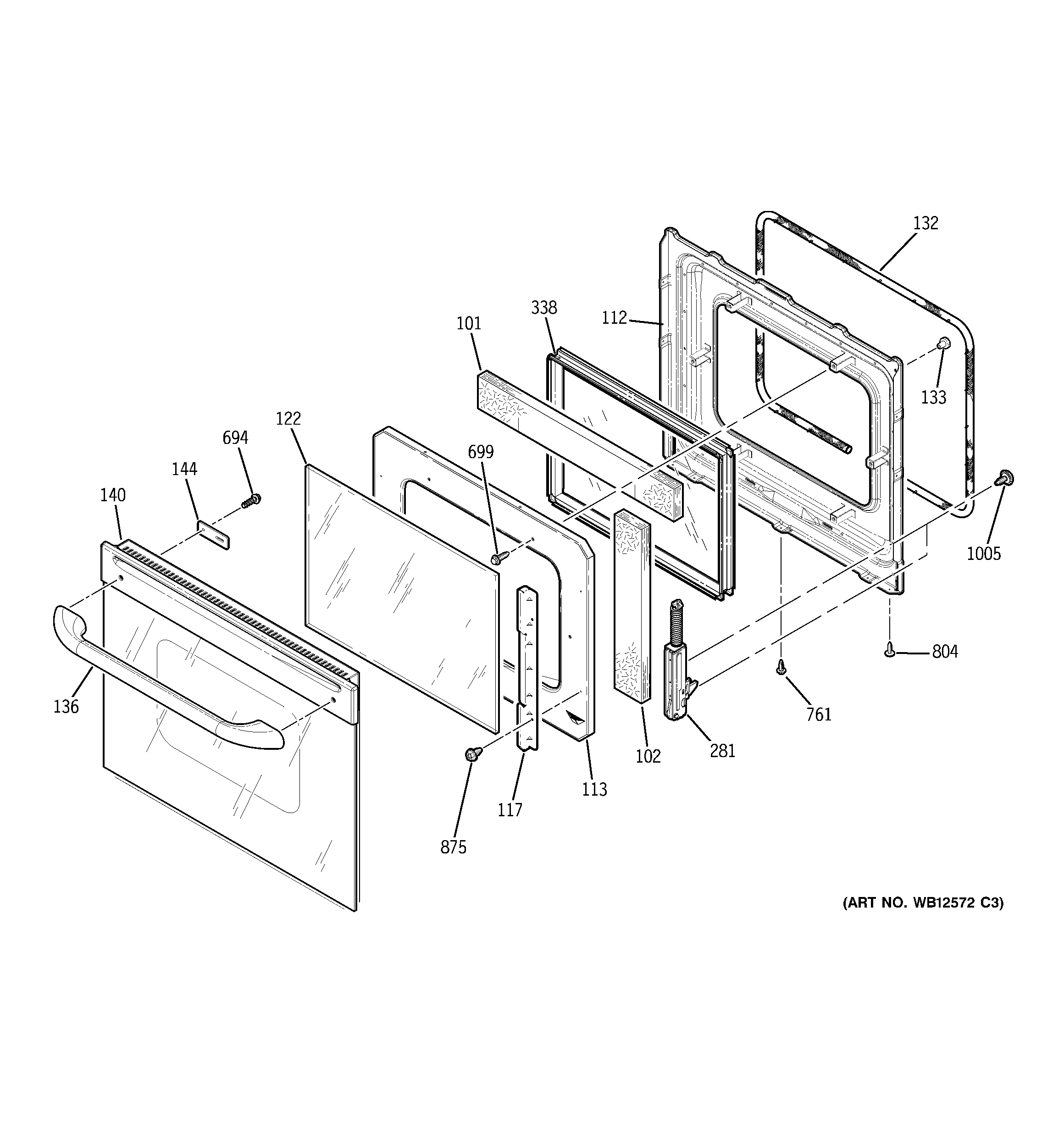 GE JKP48CF4CC door diagram