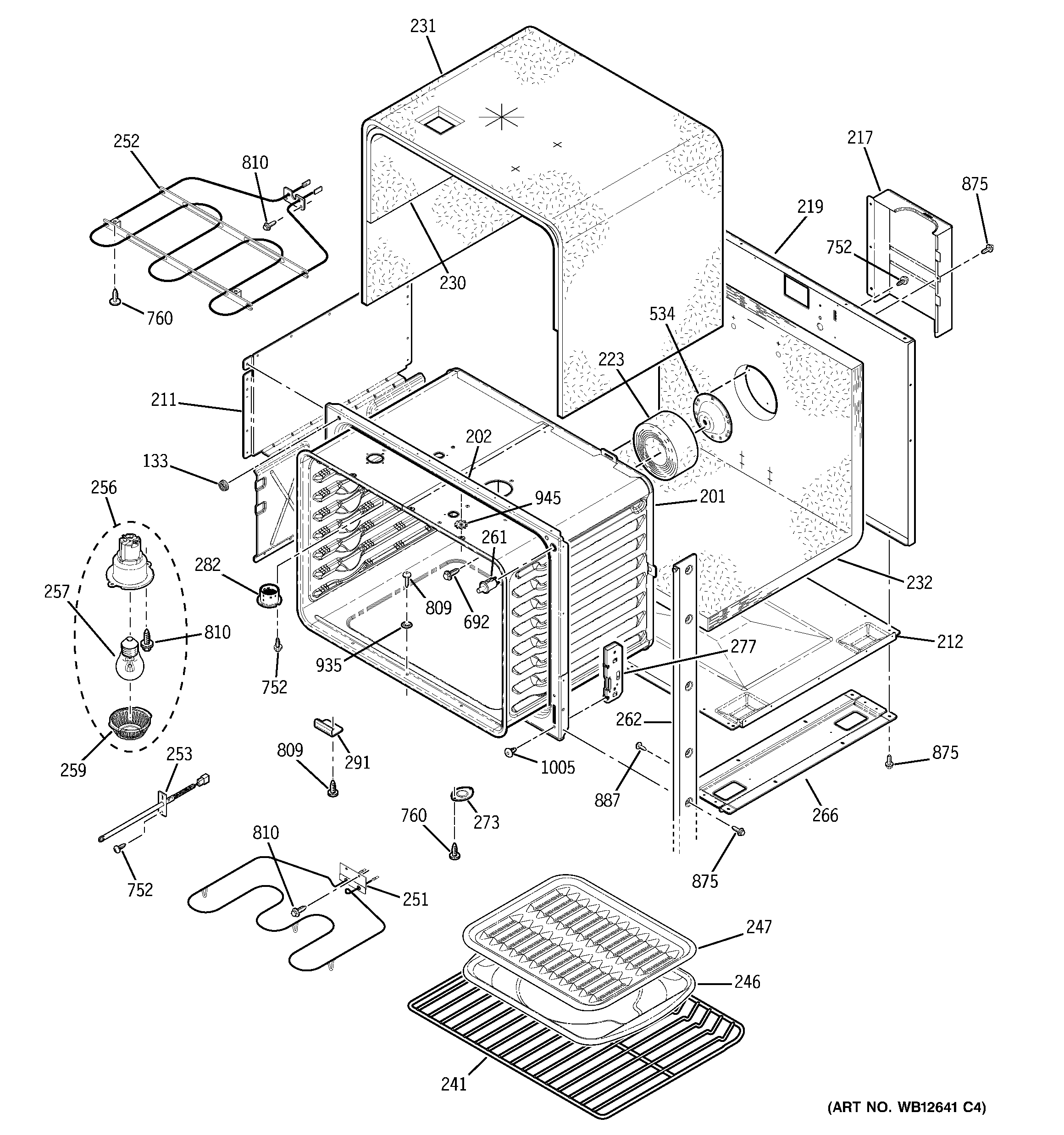 GE JTP48BF5BB upper oven diagram