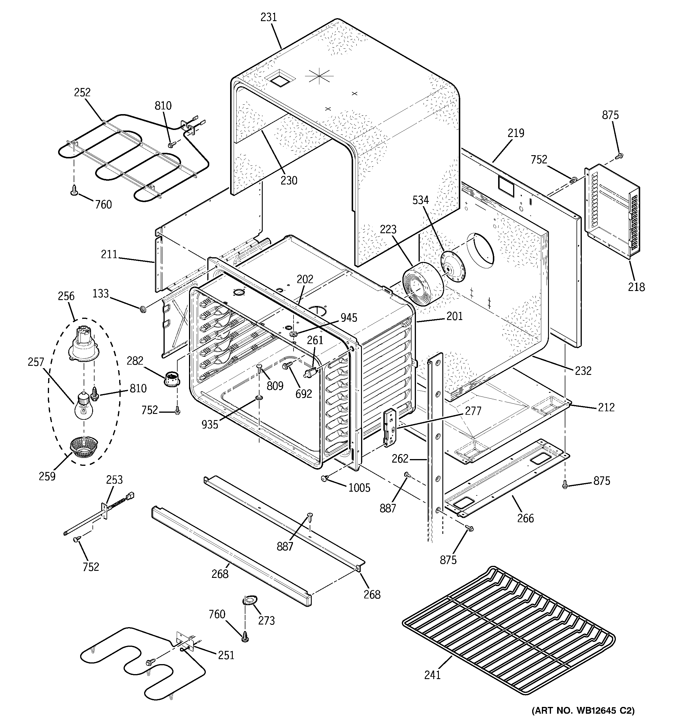 GE JTP48SF4SS lower oven diagram