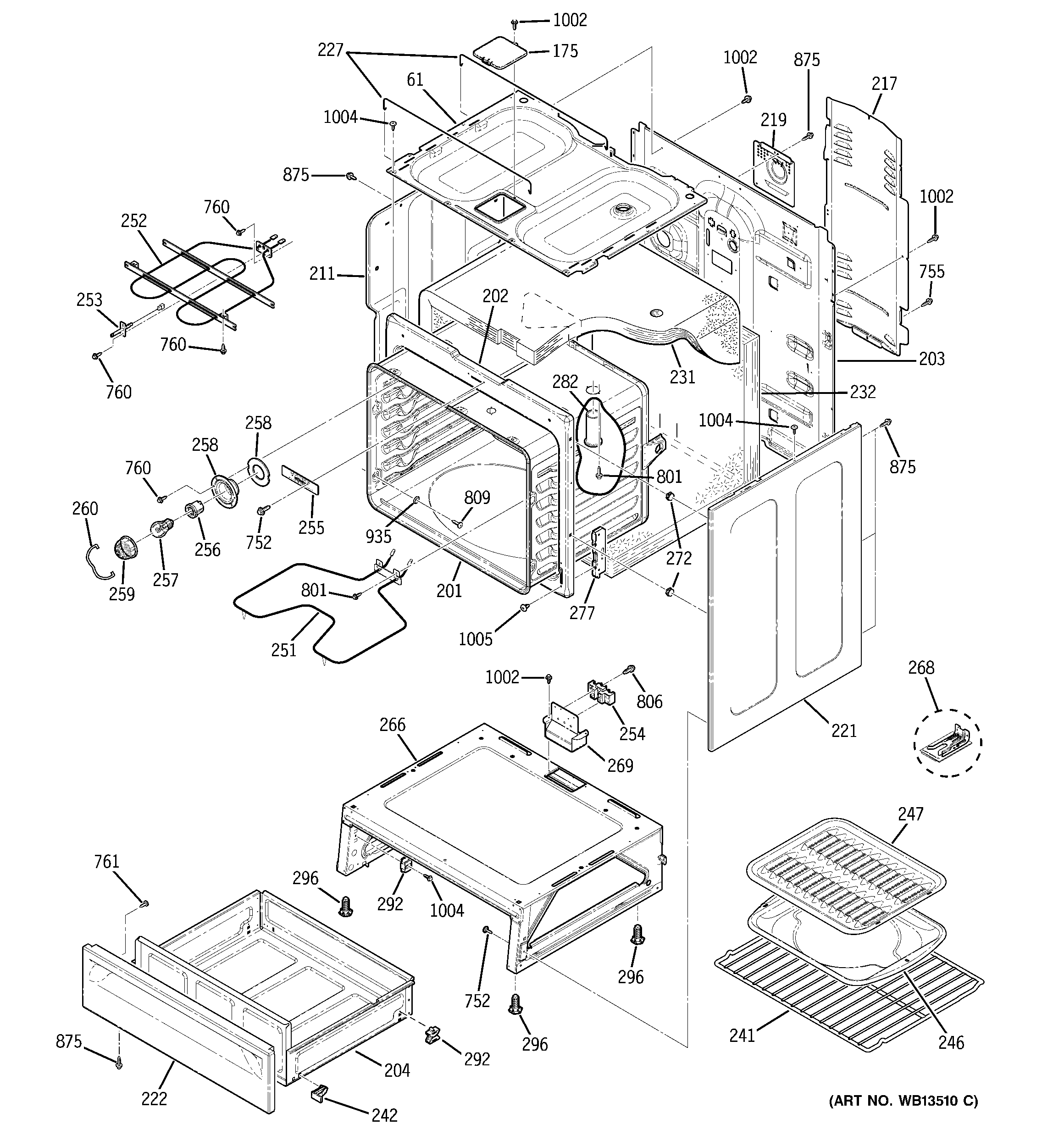 GE JBP25DK1WH body parts diagram