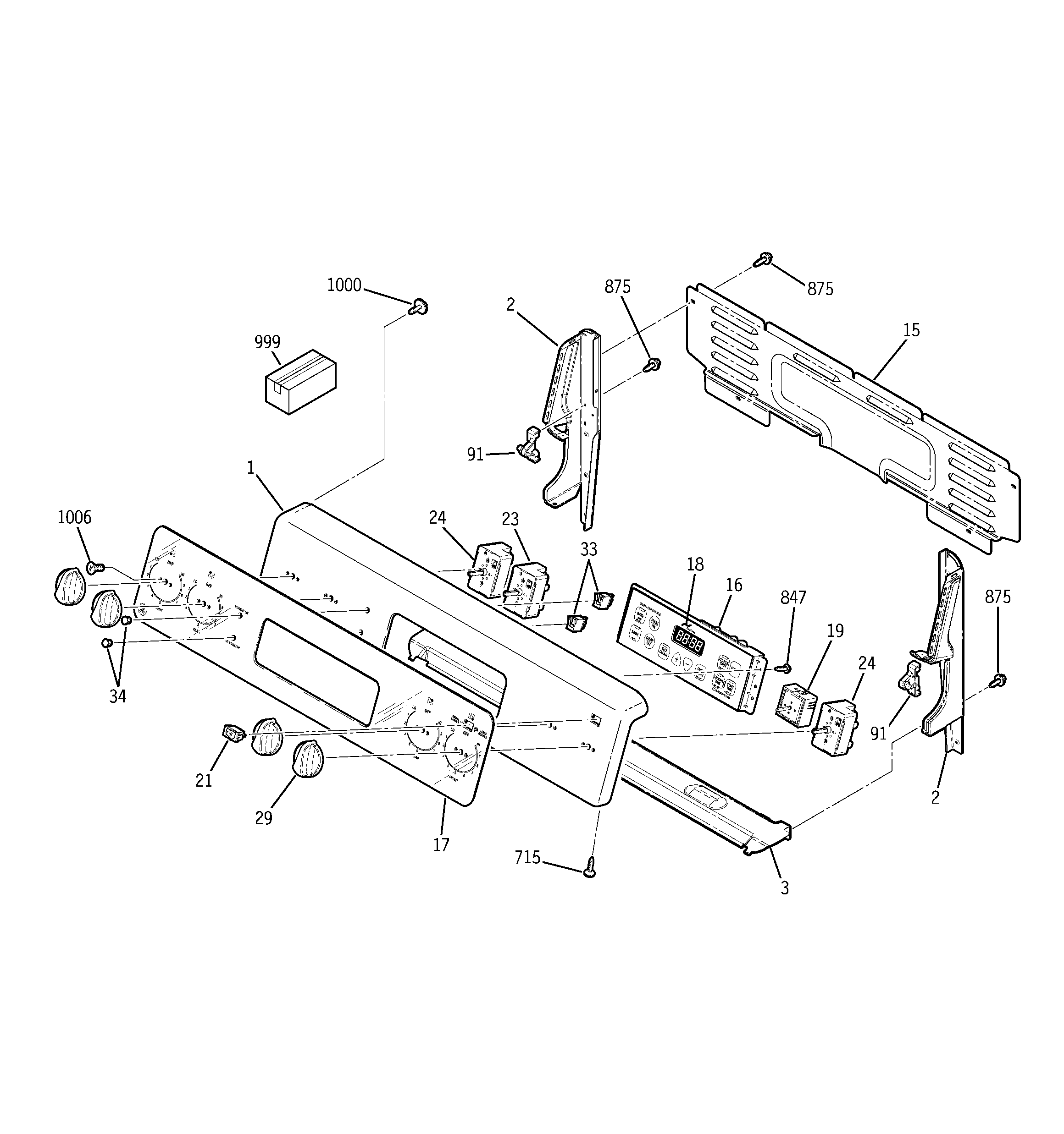 GE JBP67SK1SS control panel diagram