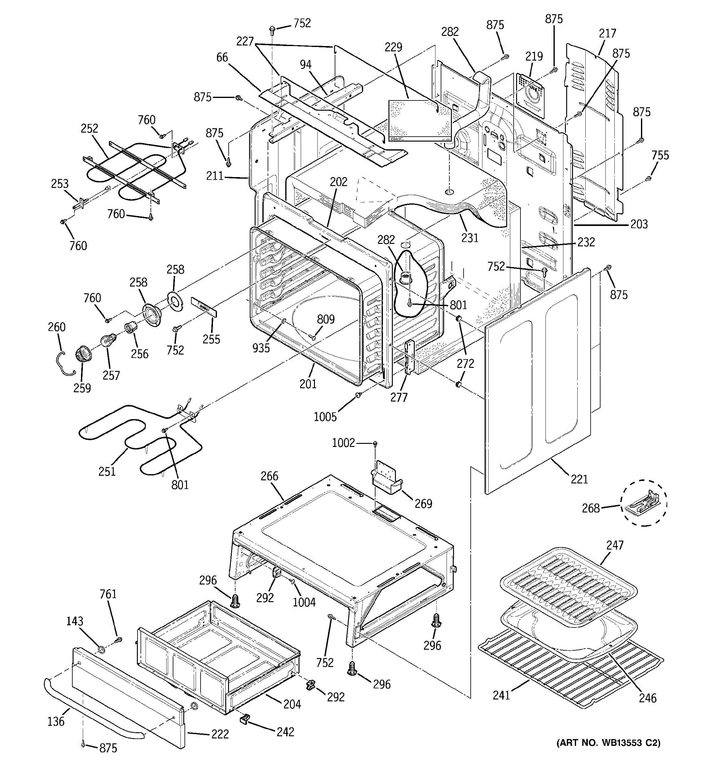 GE JBP71SK1SS body parts diagram