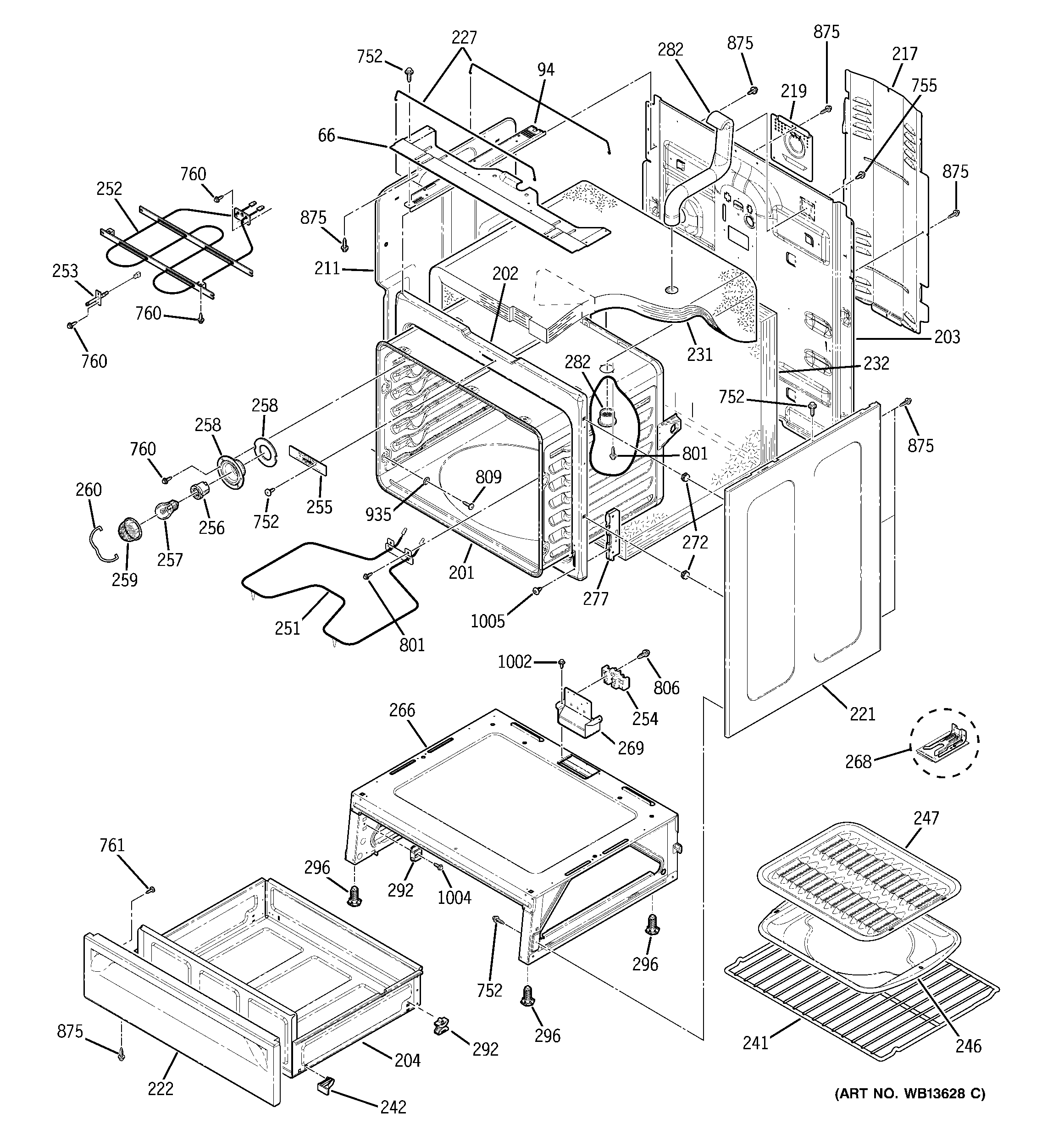 GE JBS55BK1BB body parts diagram