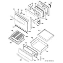 GE JGB915BEF3BB door & drawer parts diagram