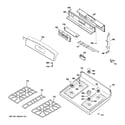 GE JGB915SEF3SS control panel & cooktop diagram