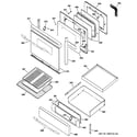 GE JGB915SEF3SS door & drawer parts diagram