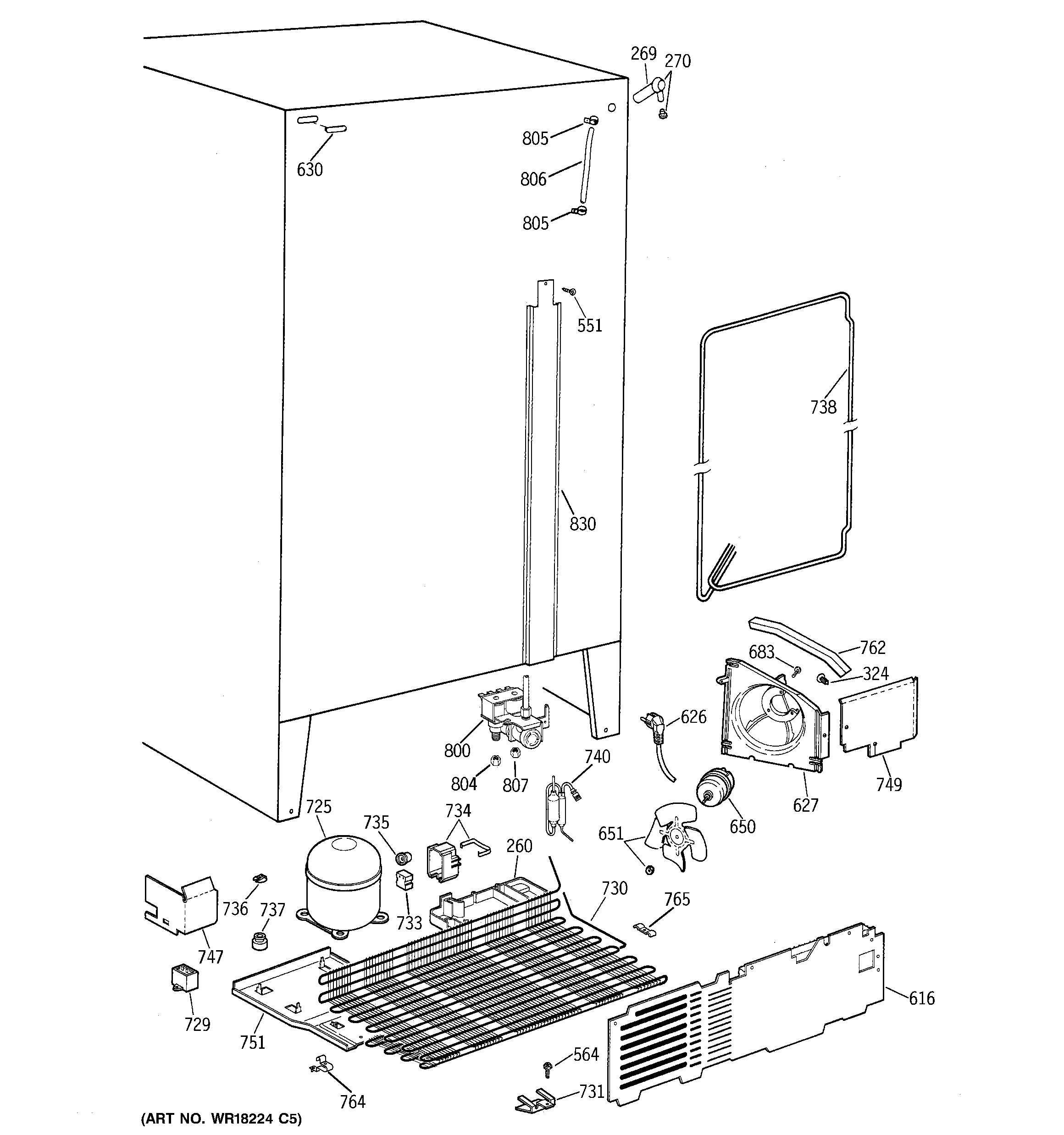 GE TFX24PFXABB unit parts diagram