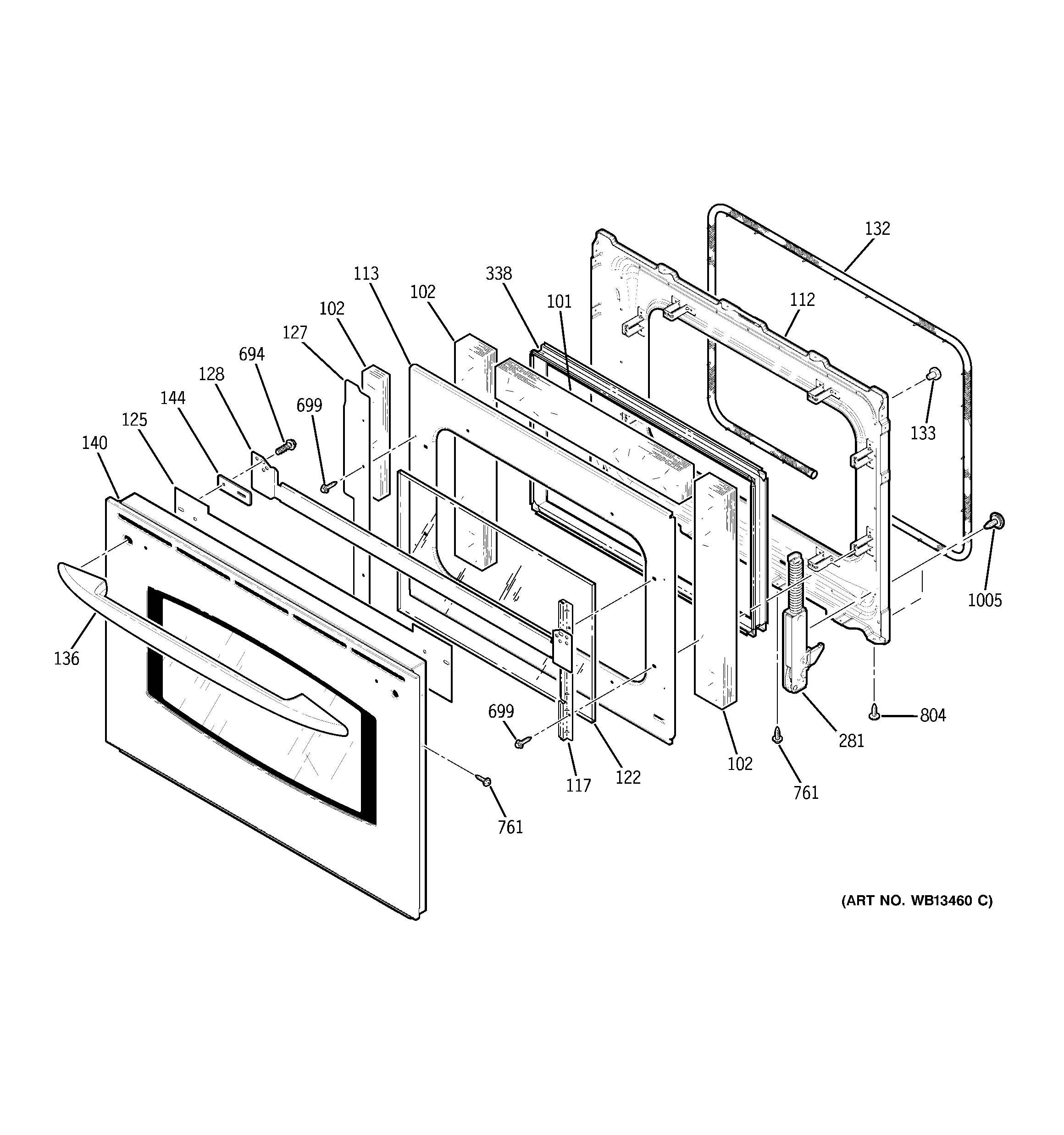 GE JT915SK2SS door diagram