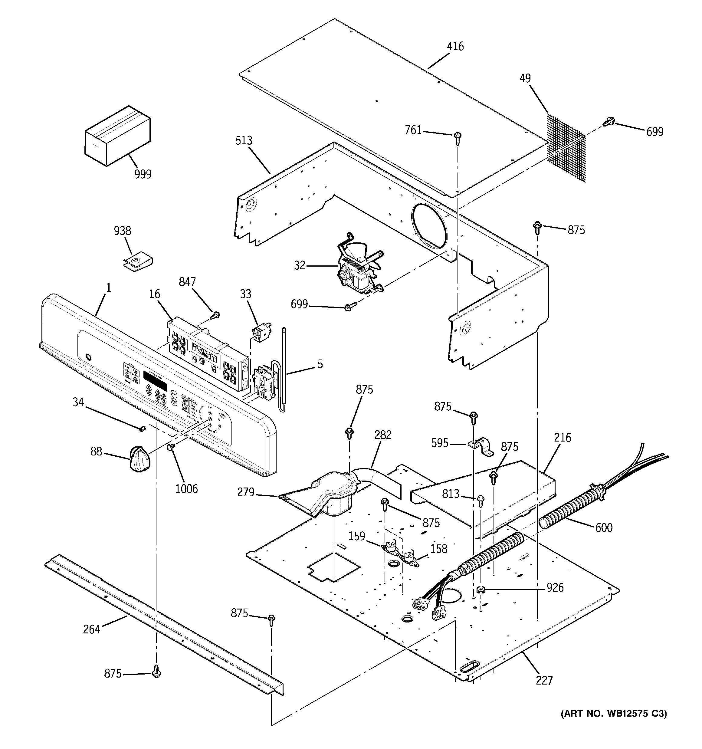 GE JTP28CF5CC control panel diagram