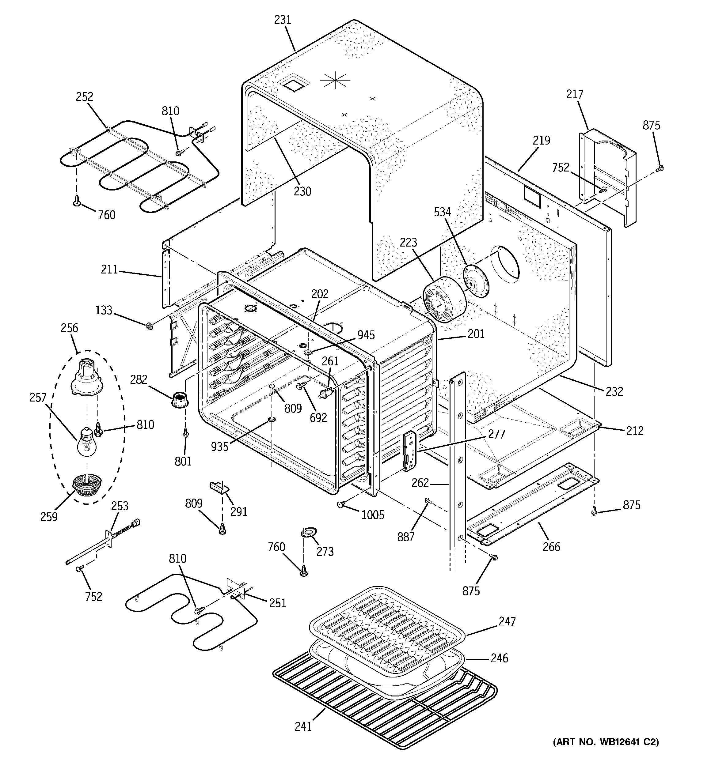 GE JTP28CF5CC upper oven diagram