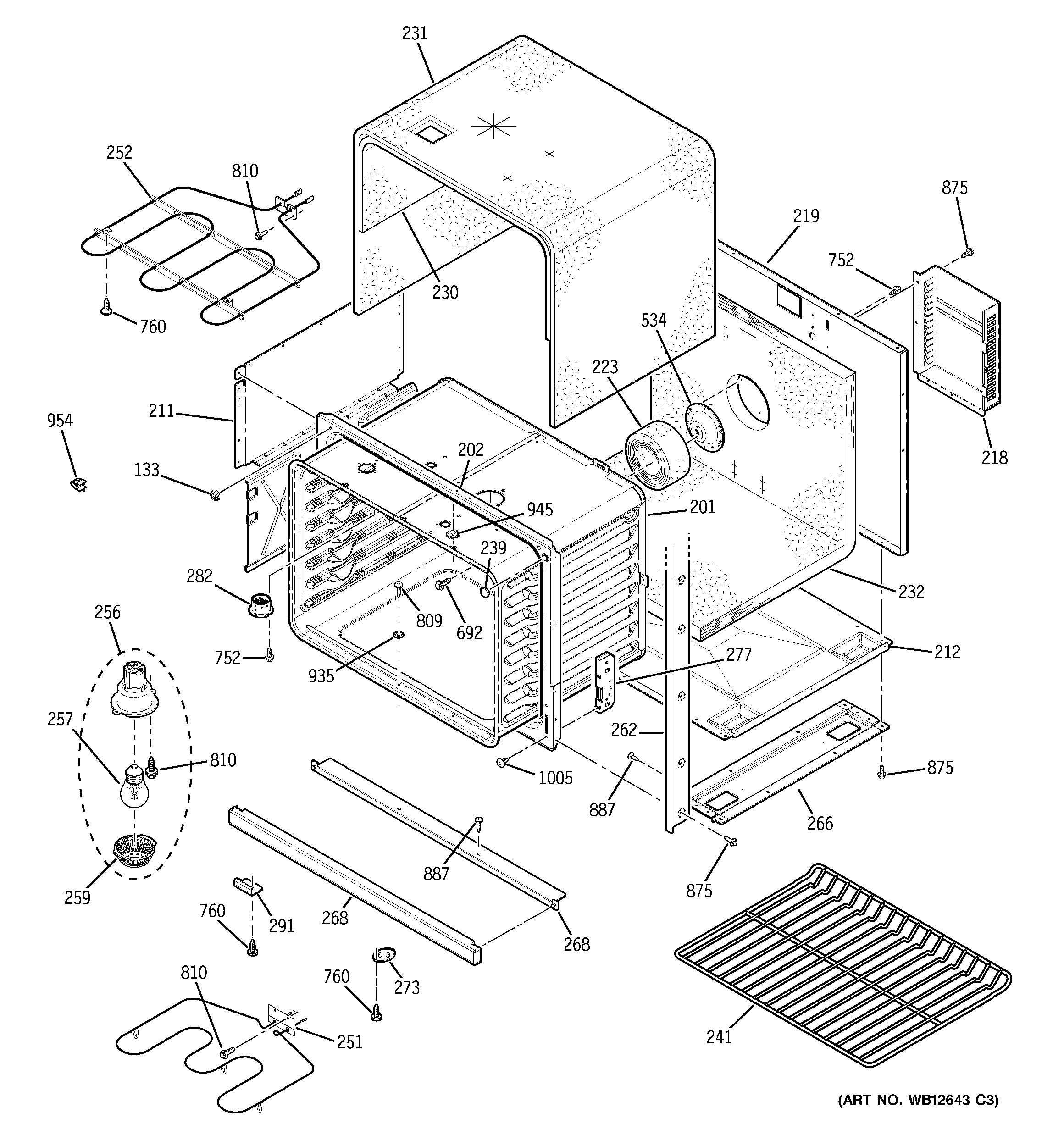 GE JTP28CF5CC lower oven diagram