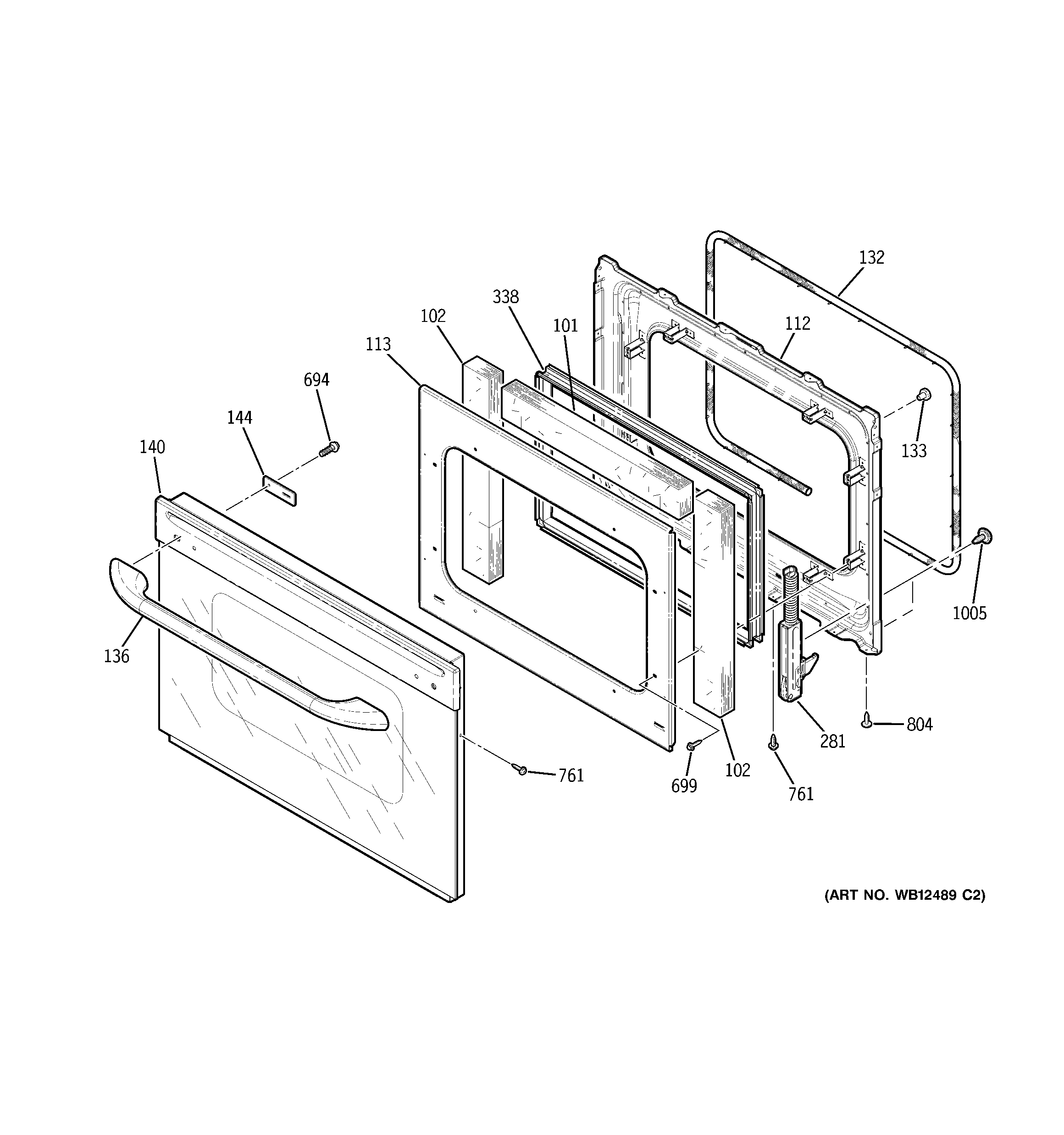 GE JTP28CF5CC door diagram