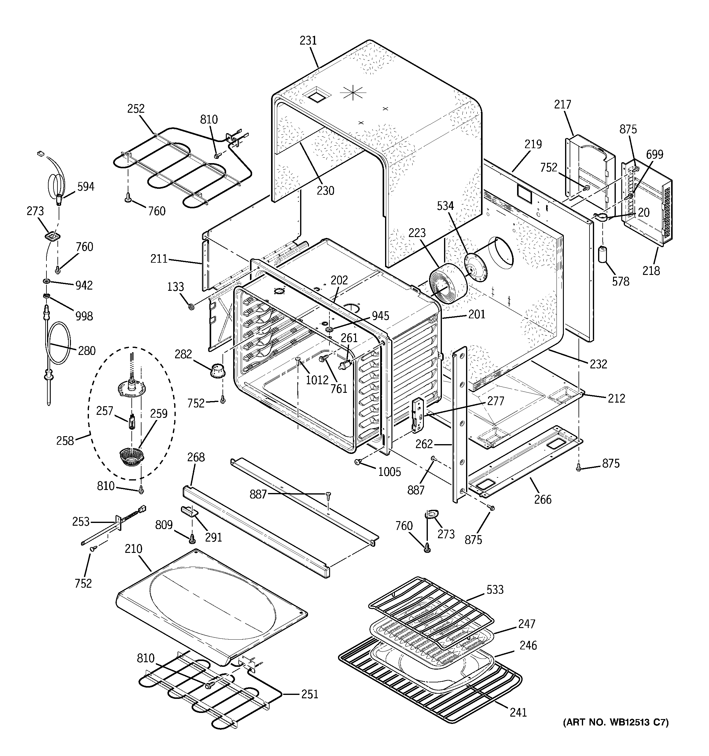 GE JCT915SK2SS body parts diagram