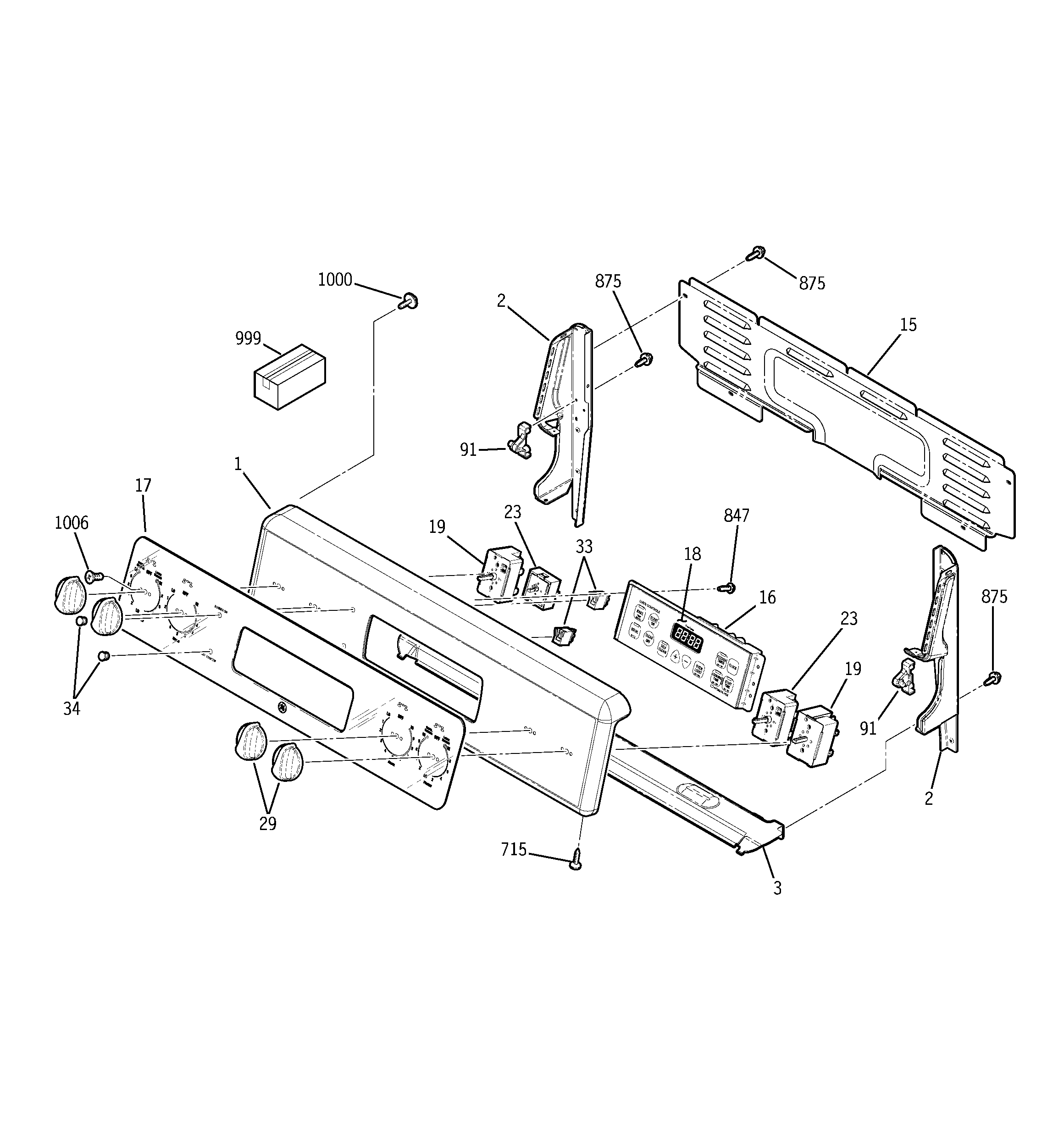 GE JBP70SK1SS control panel diagram
