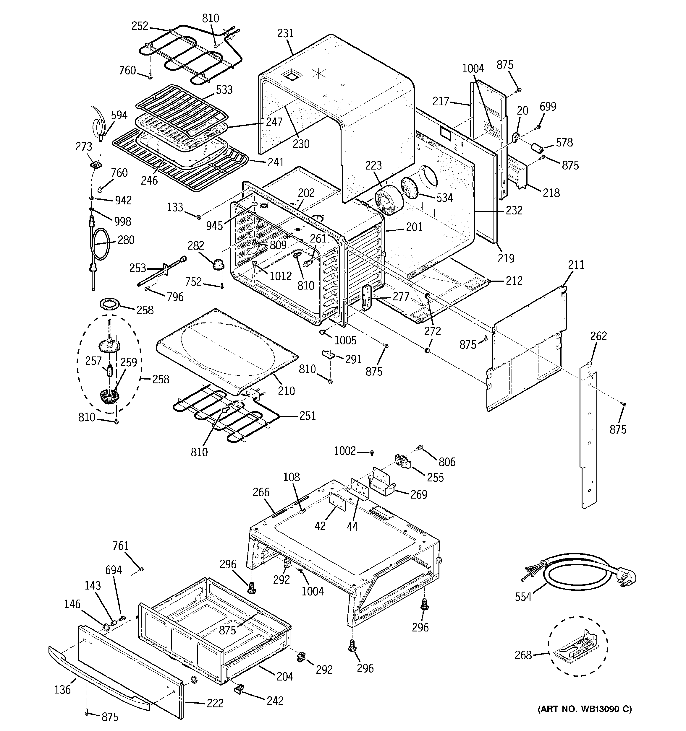 GE JCS968TF6WW body parts diagram